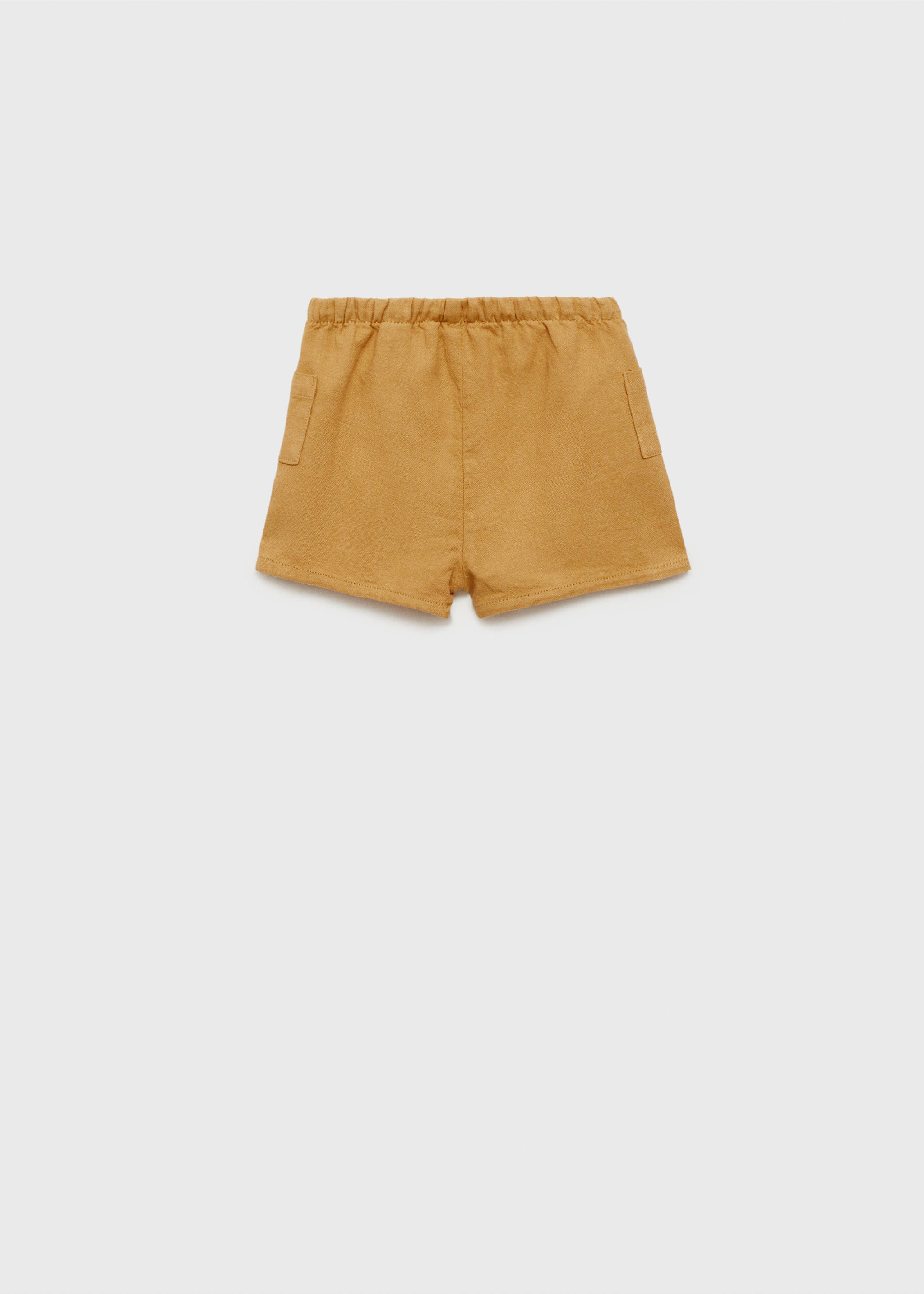Cotton linen shorts - Reverse of the article, Mustard. Ref: 87015950-00.