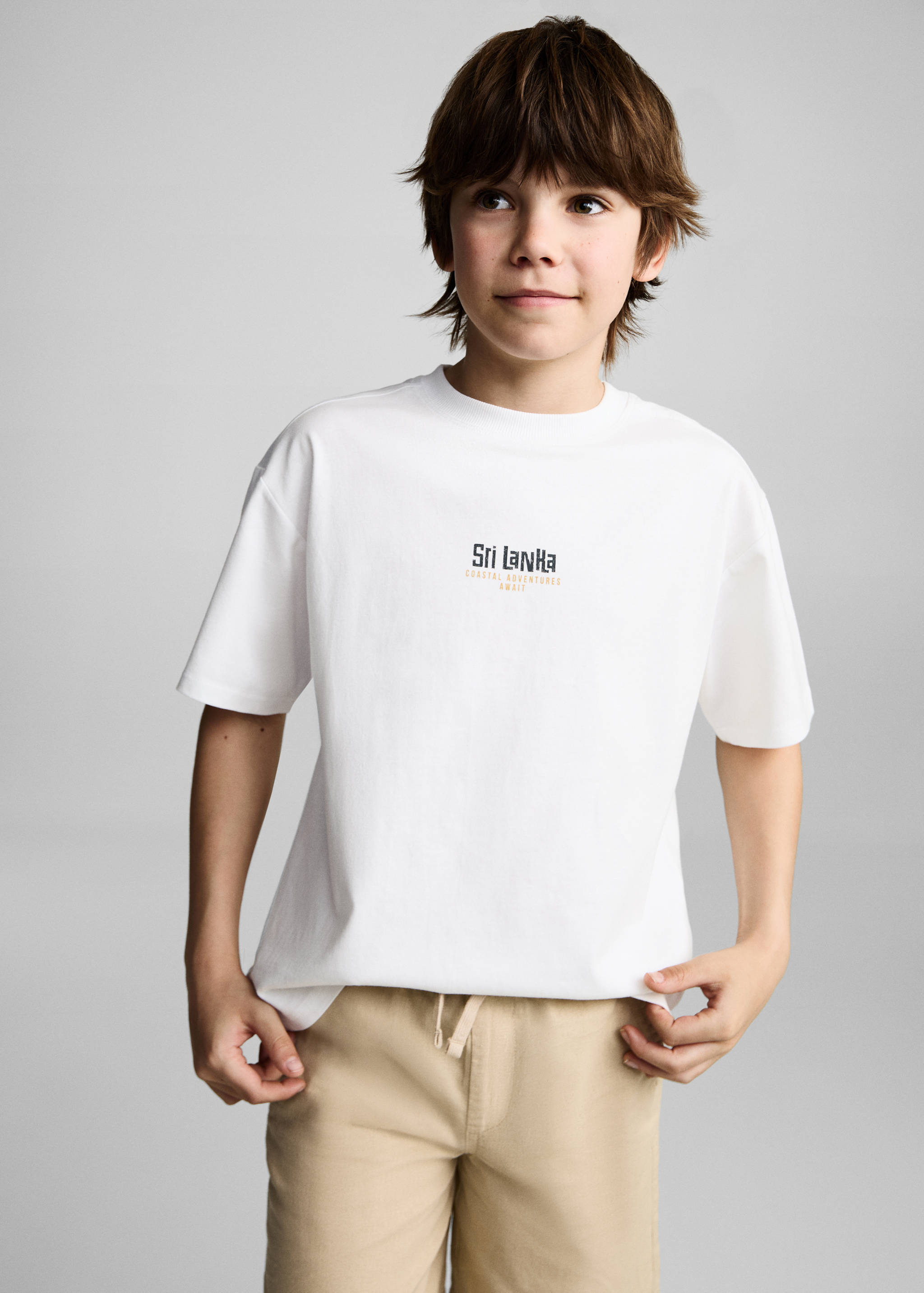 Camiseta algodón estampada - Plano medio