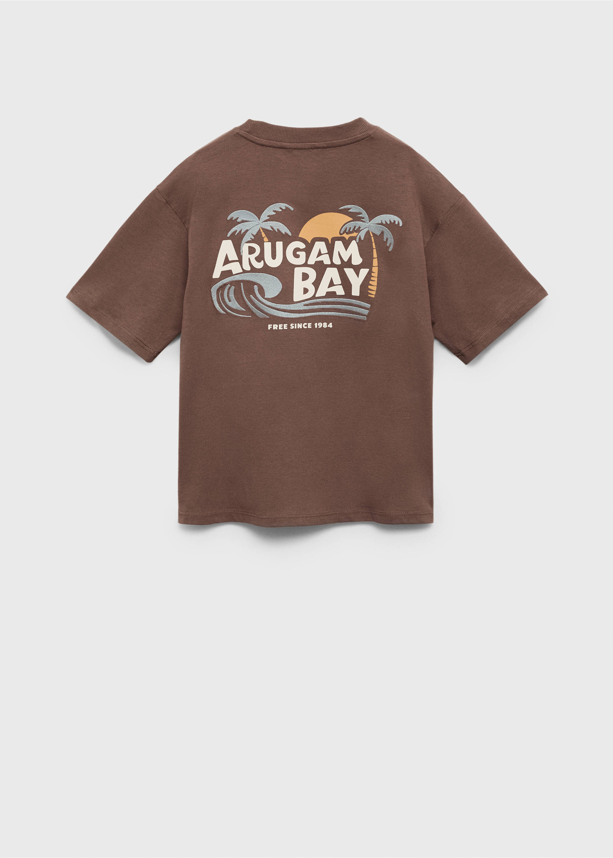 Palm print T-shirt - Reverse of the article, Brown. Ref: 87015953-00.