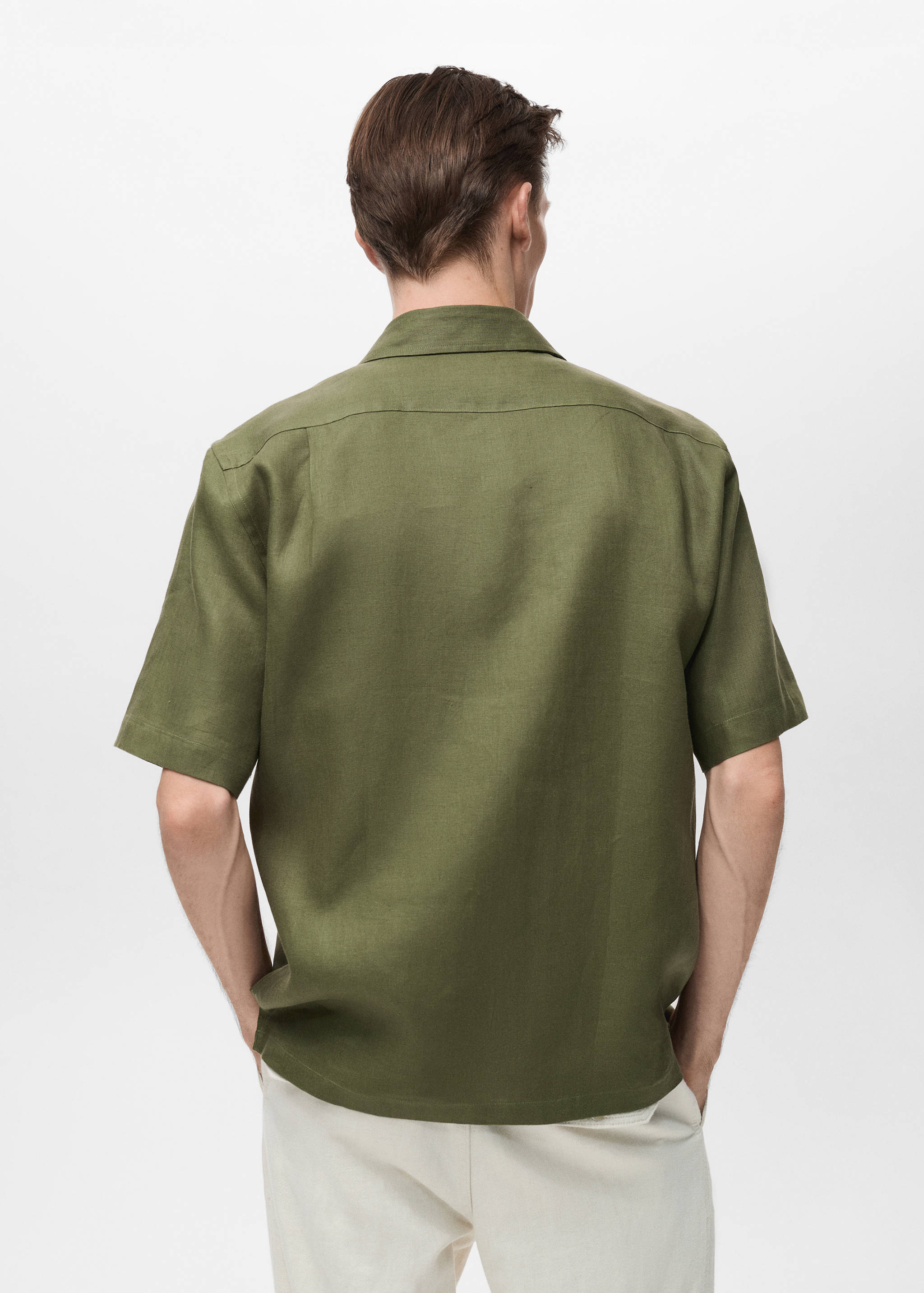 100% linen bowling-collar shirt - Reverse of the article