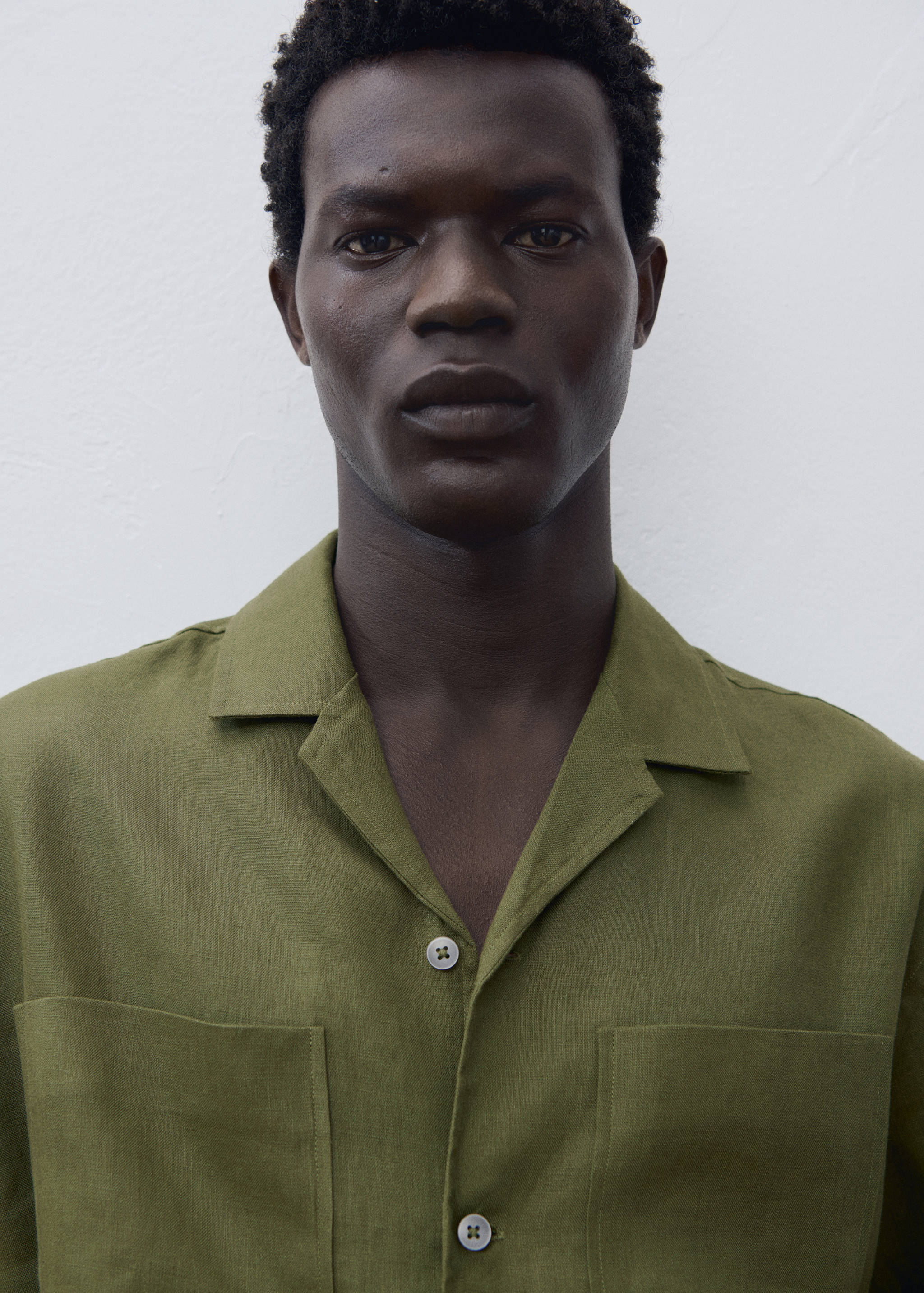 100% linen bowling-collar shirt - Details of the article 5