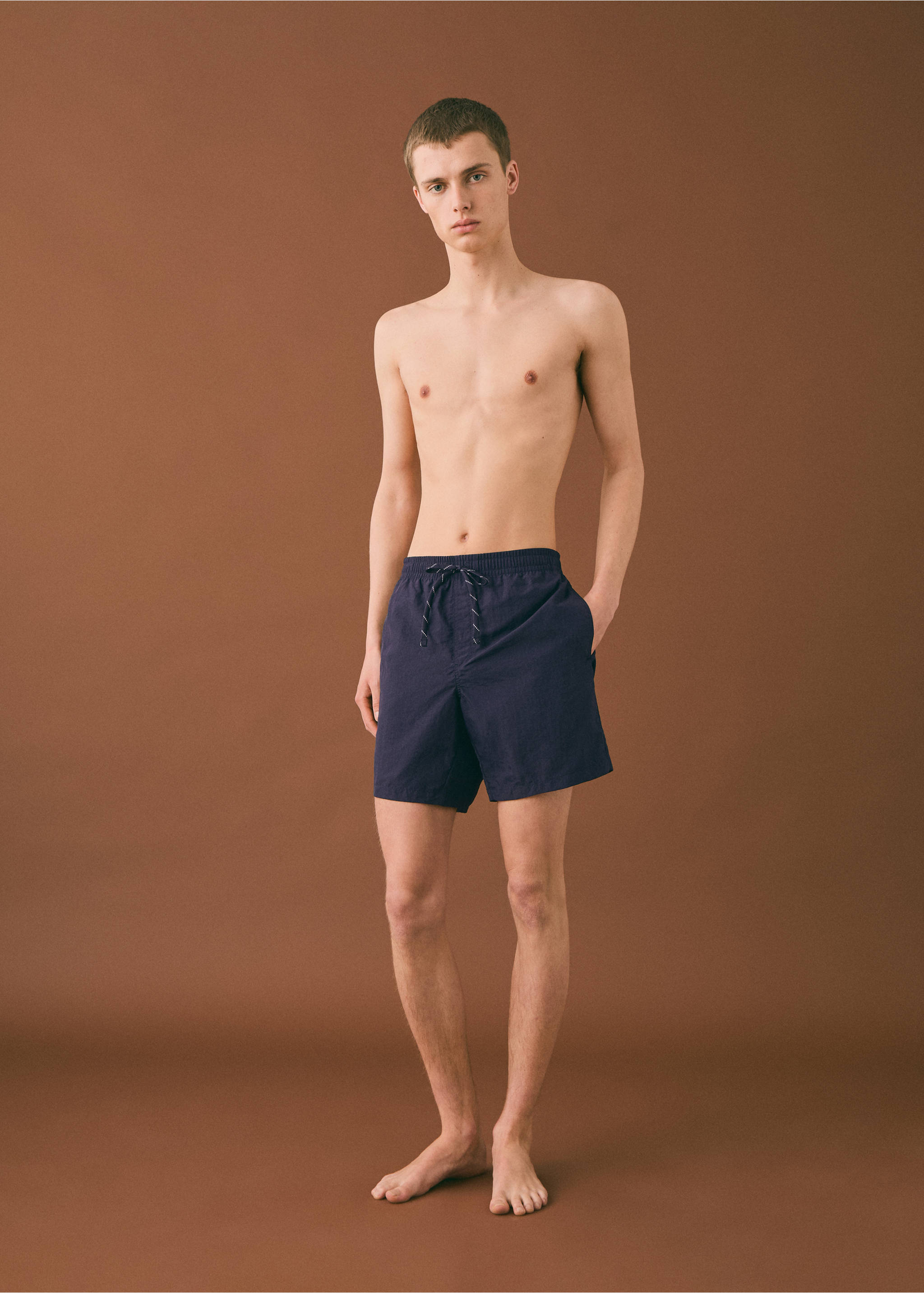 Textured lace swimsuit - General plane, Indigo Blue. Ref: 87015955-00.