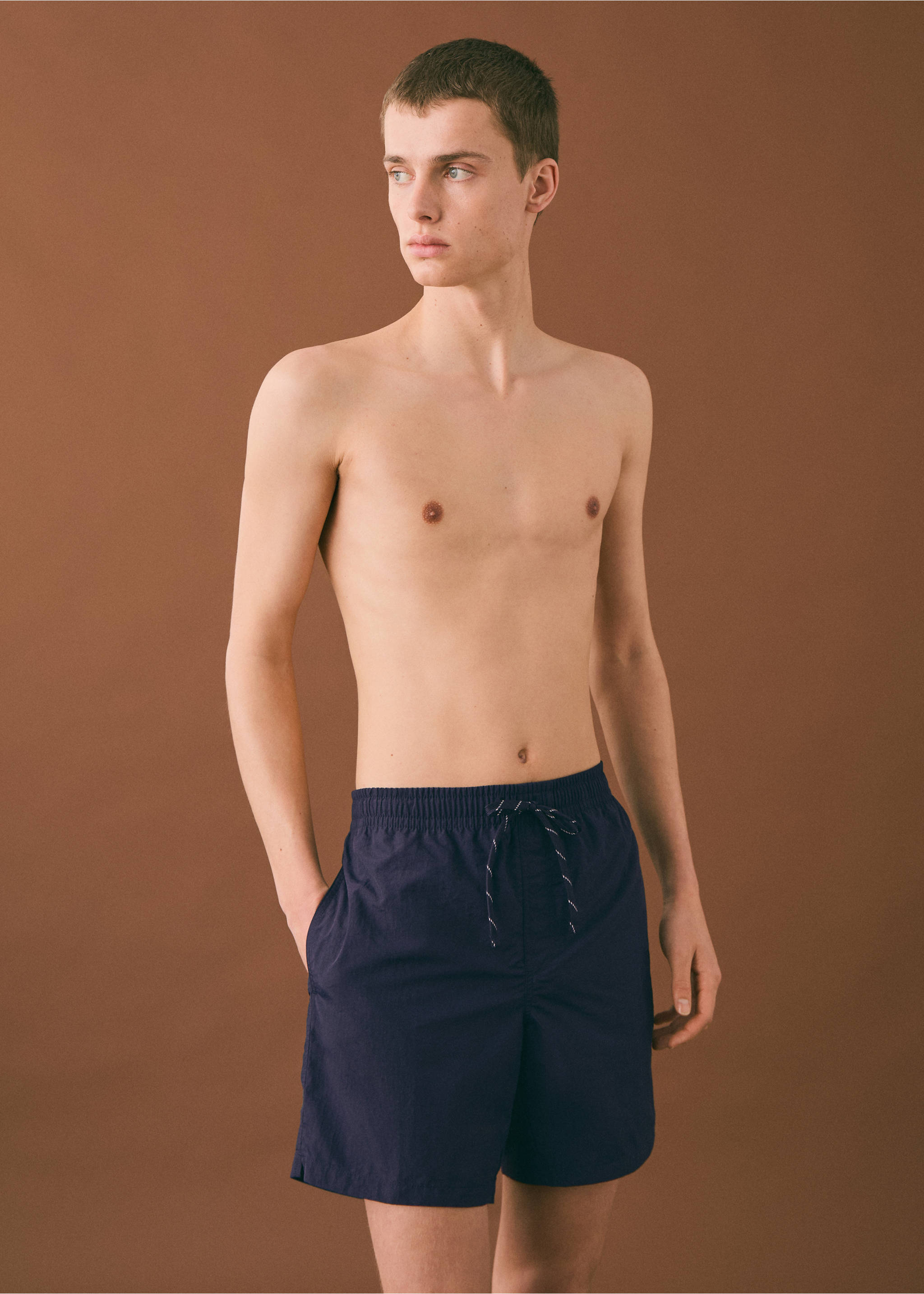 Textured lace swimsuit - Medium plane, Indigo Blue. Ref: 87015955-00.