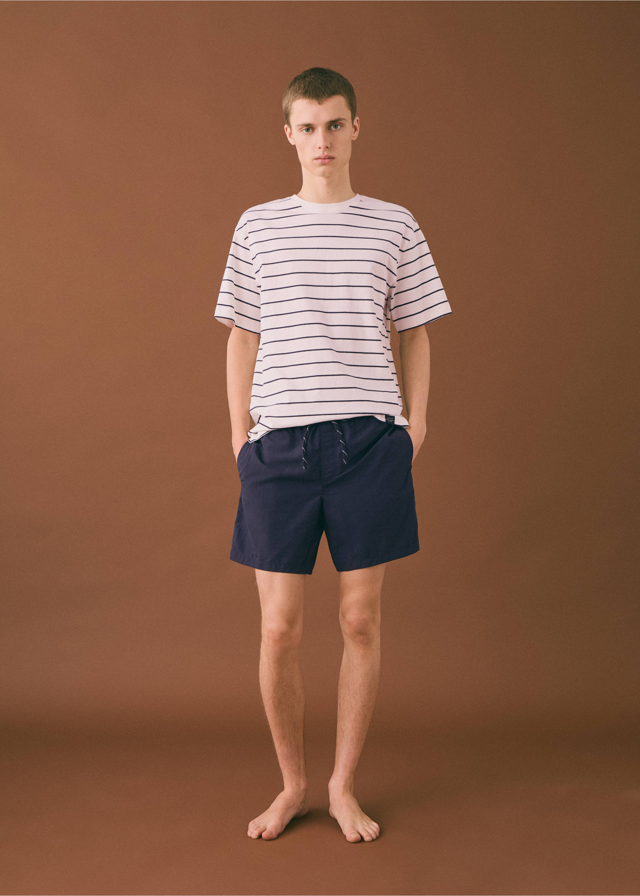 Textured lace swimsuit - Details of the article 2, Indigo Blue. Ref: 87015955-00.