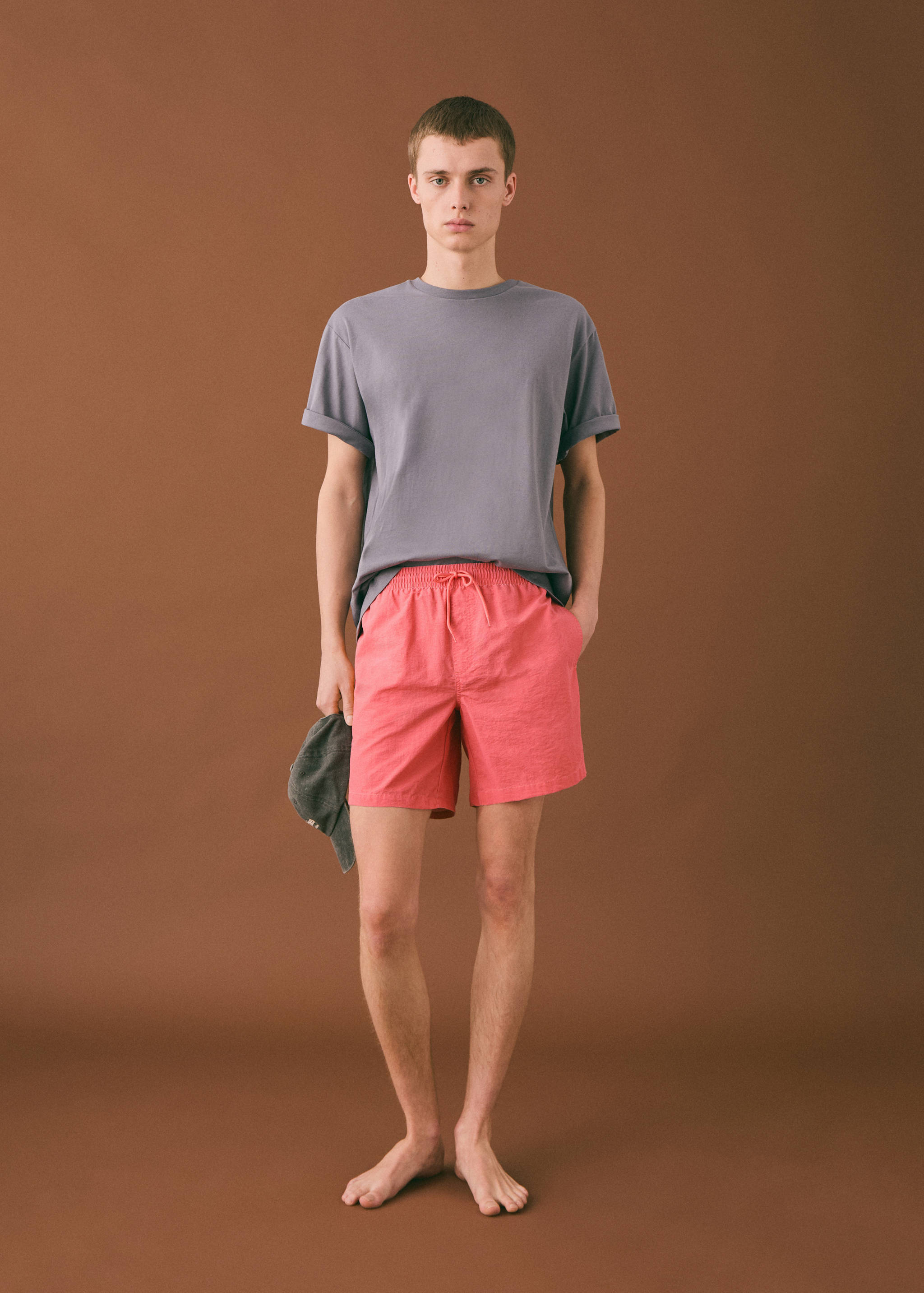 Texturierte Badeshorts mit Kordel - Detail des Artikels 2