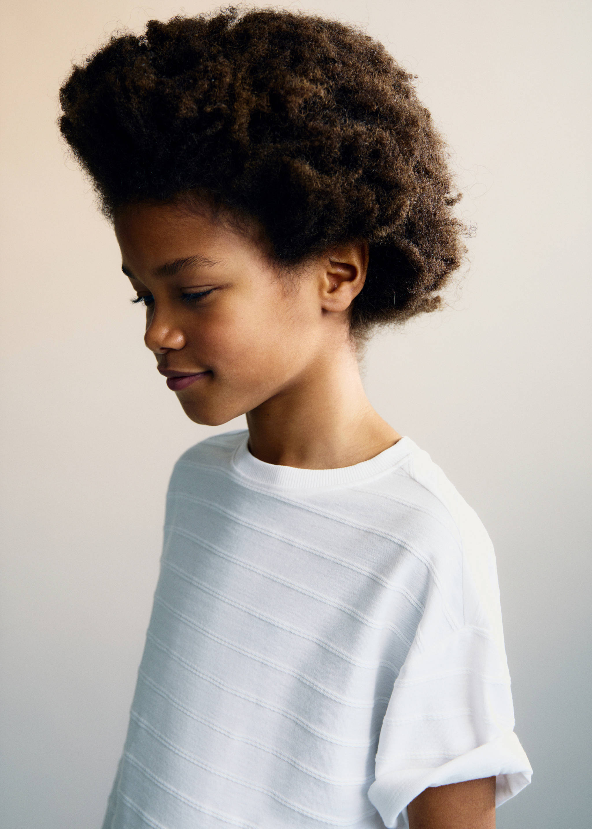 T-Shirt Baumwolle Streifen Relief - Detail des Artikels 1