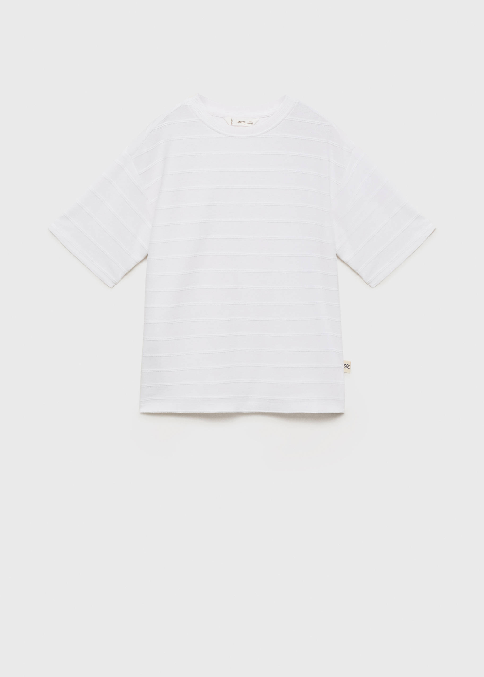 Embossed striped cotton T-shirt - Article without model