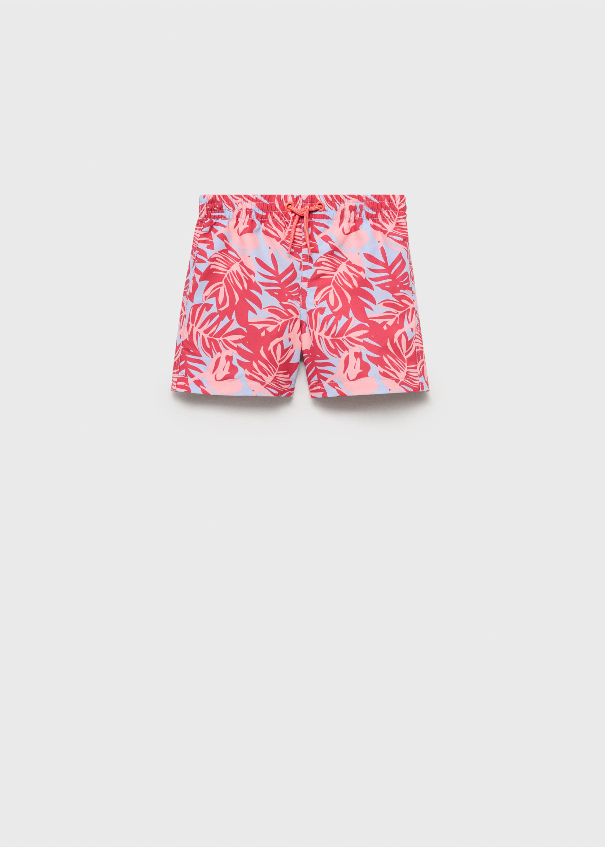 Leaf-print swimsuit - Article without model, Coral Red. Ref: 87015964-00.