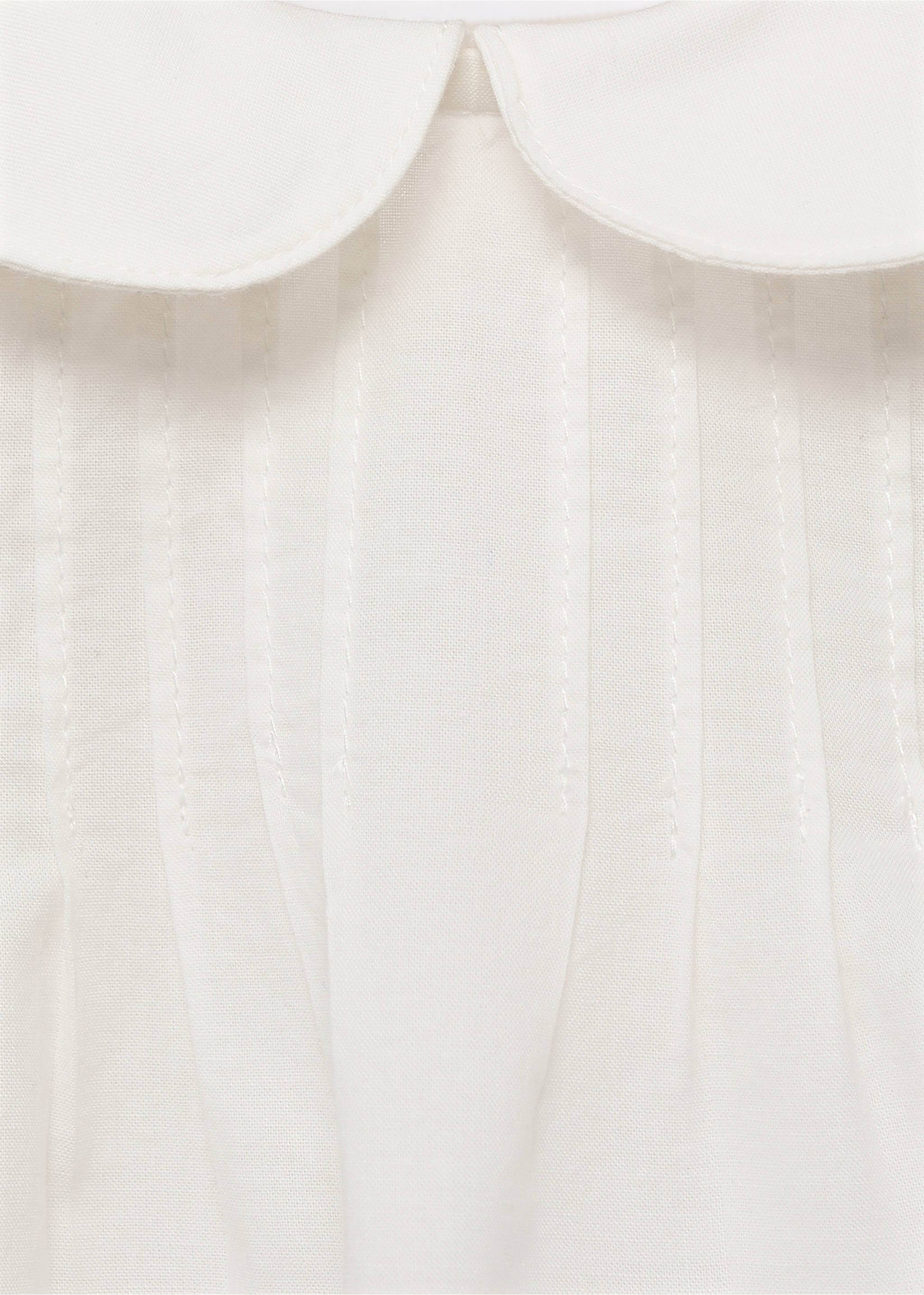 Cotton babydoll neck blouse - Details of the article 8, Off White. Ref: 87015967-00.