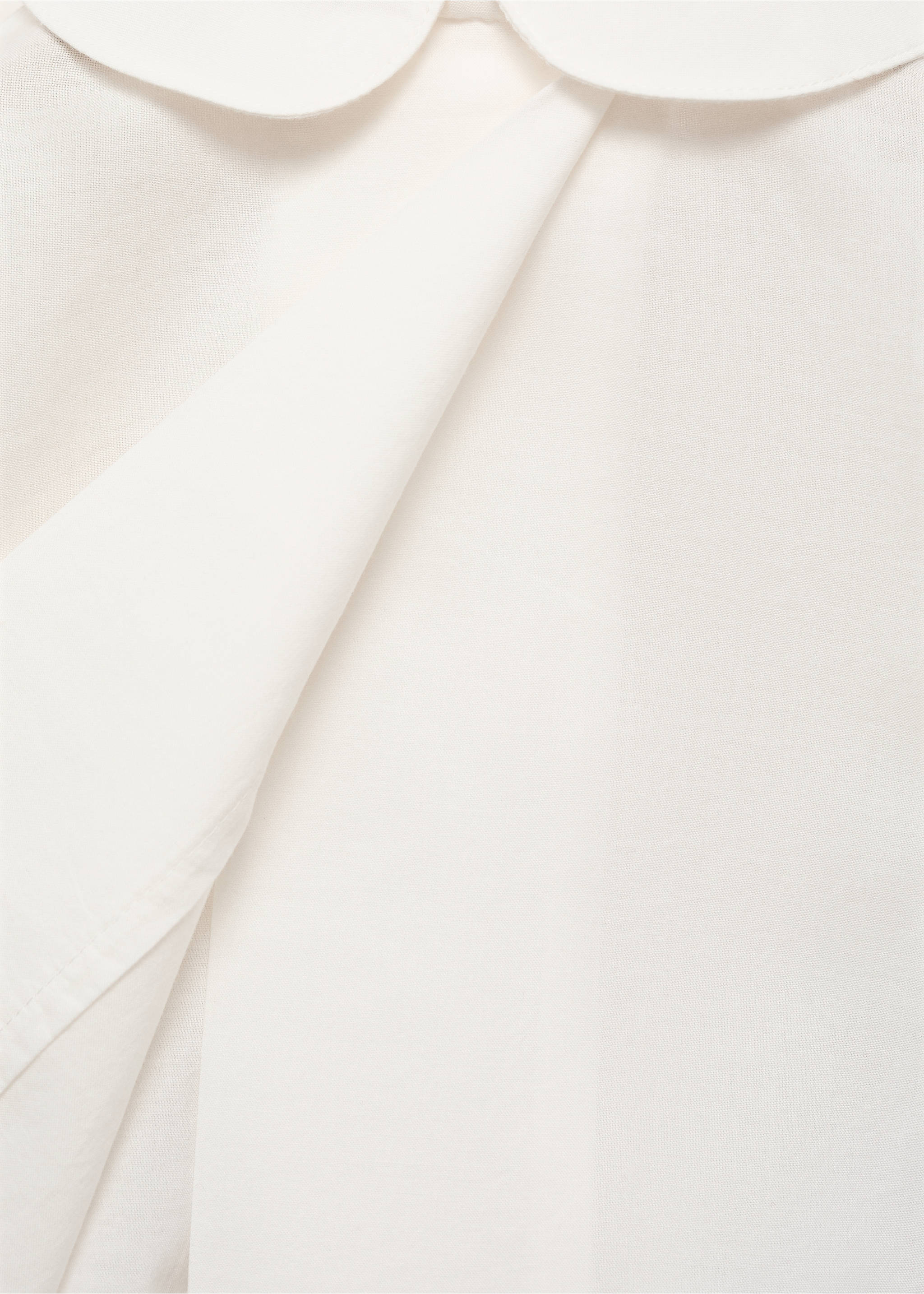Cotton babydoll neck blouse - Details of the article 0, Off White. Ref: 87015967-00.