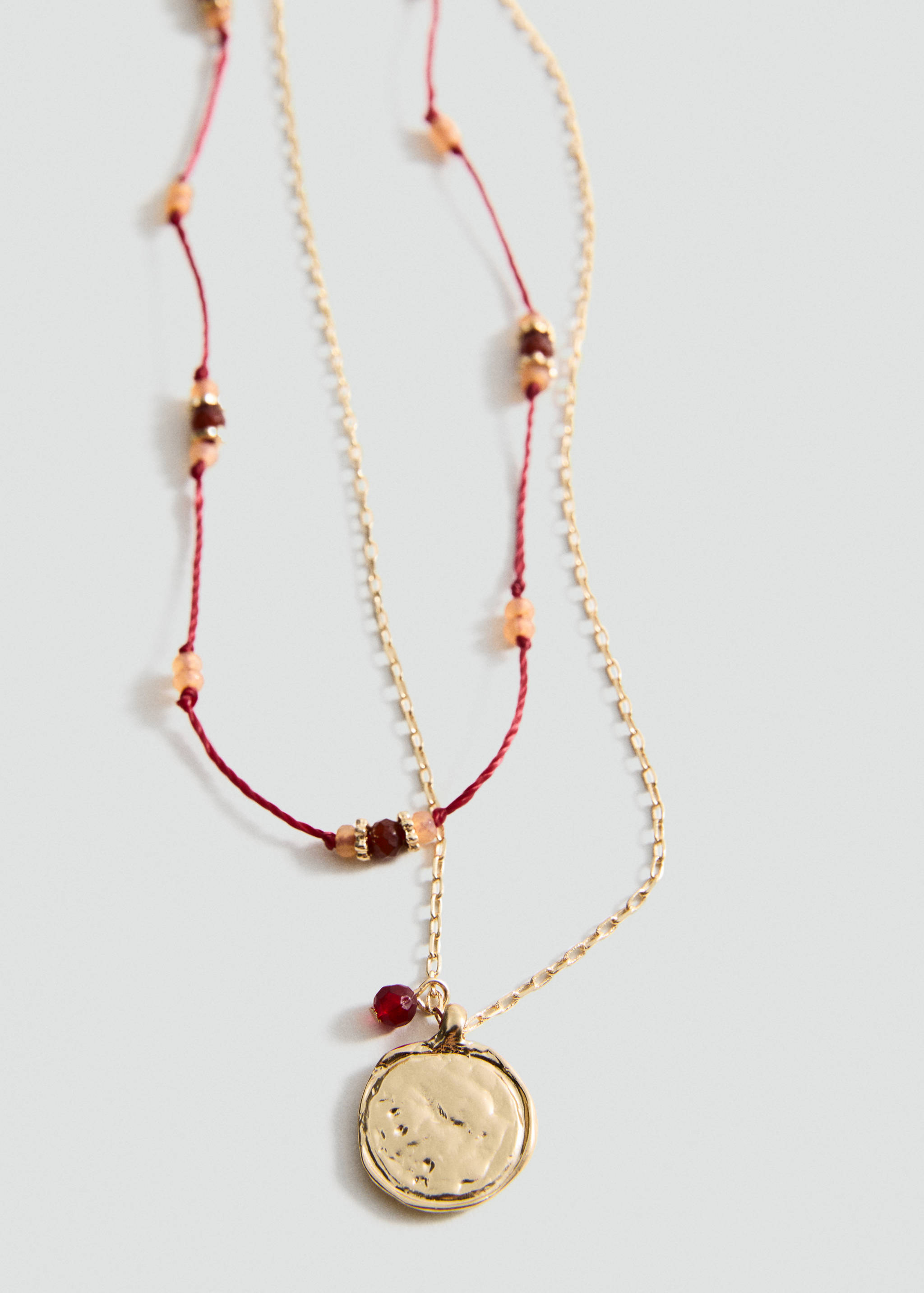 Combined double-pendant necklace - Medium plane