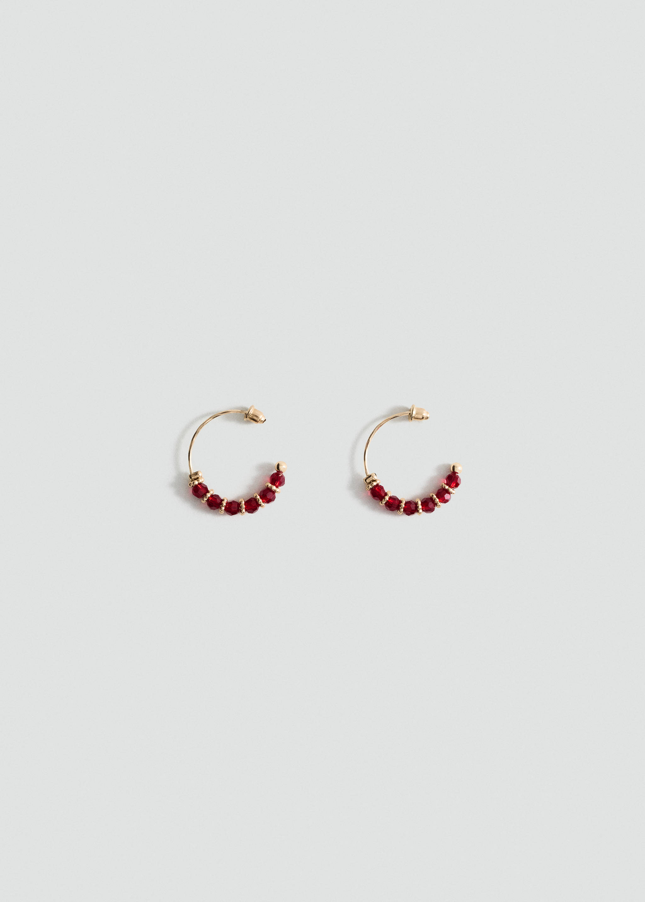 Hoop earrings with ball appliqué - Article without model