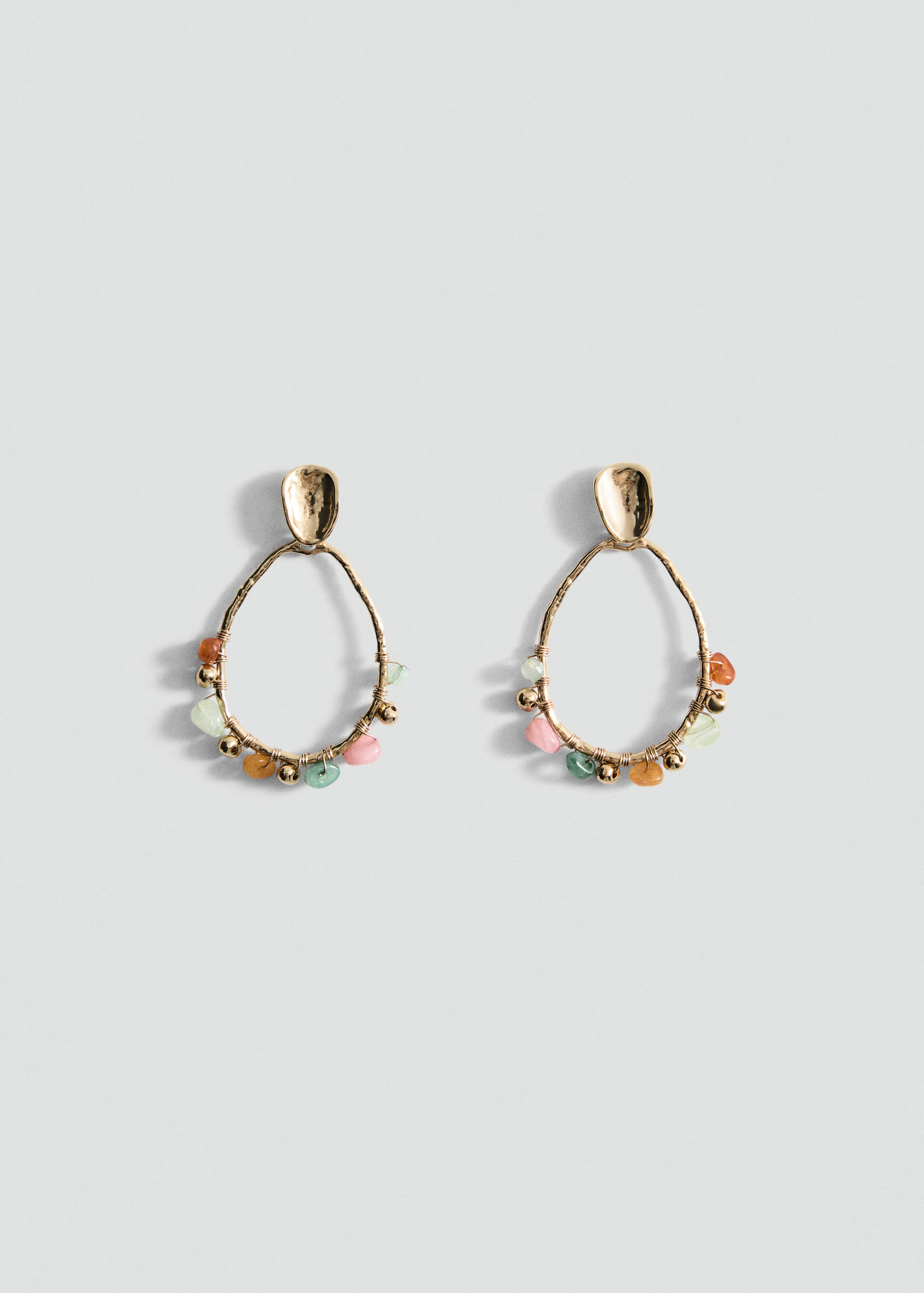 Hanging hoop earrings with ball detail - Article without model