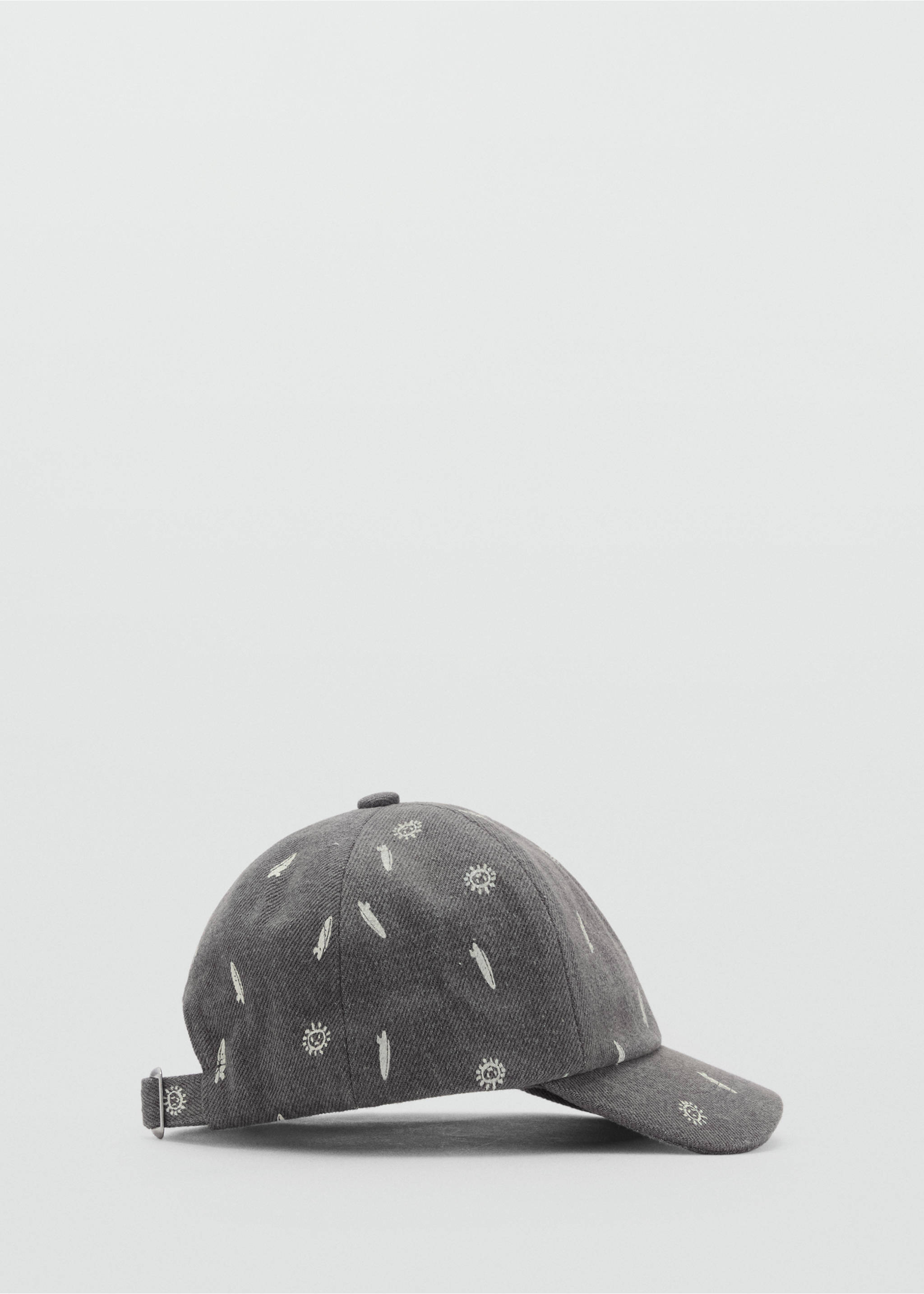 Cap with printed visor - Article without model, Grey. Ref: 87015979-00.