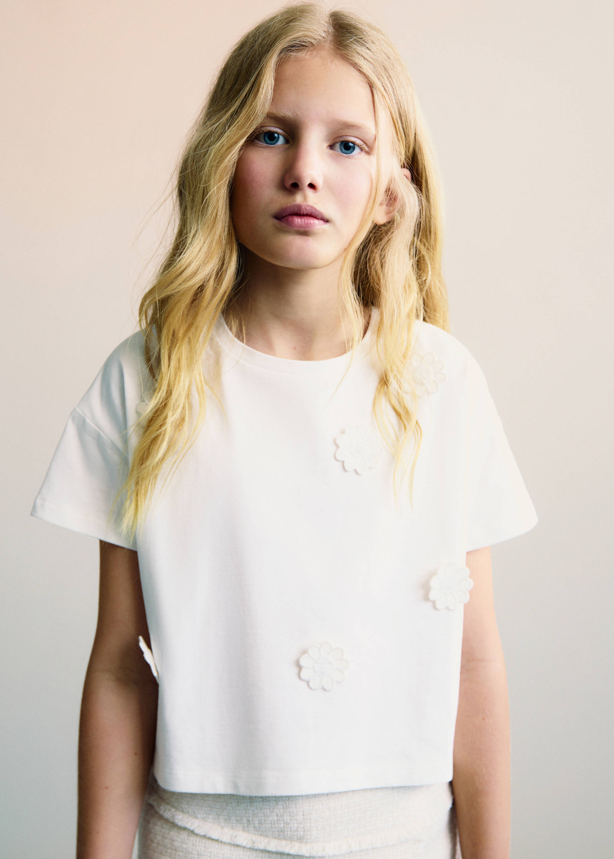 Maglietta fiori cotone - Piano medio