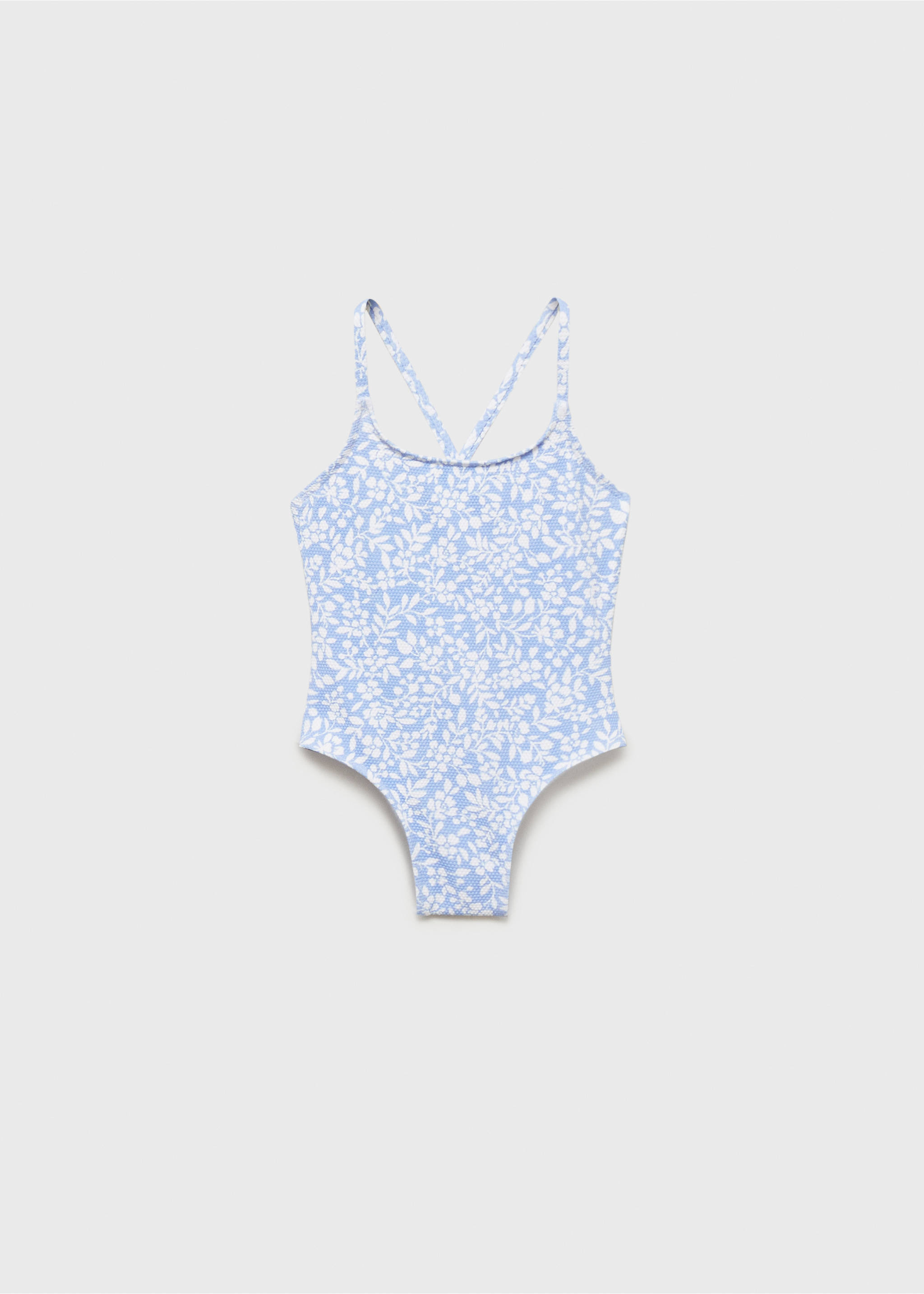 Floral print swimsuit - Article without model, Sky Blue. Ref: 87015989-00.