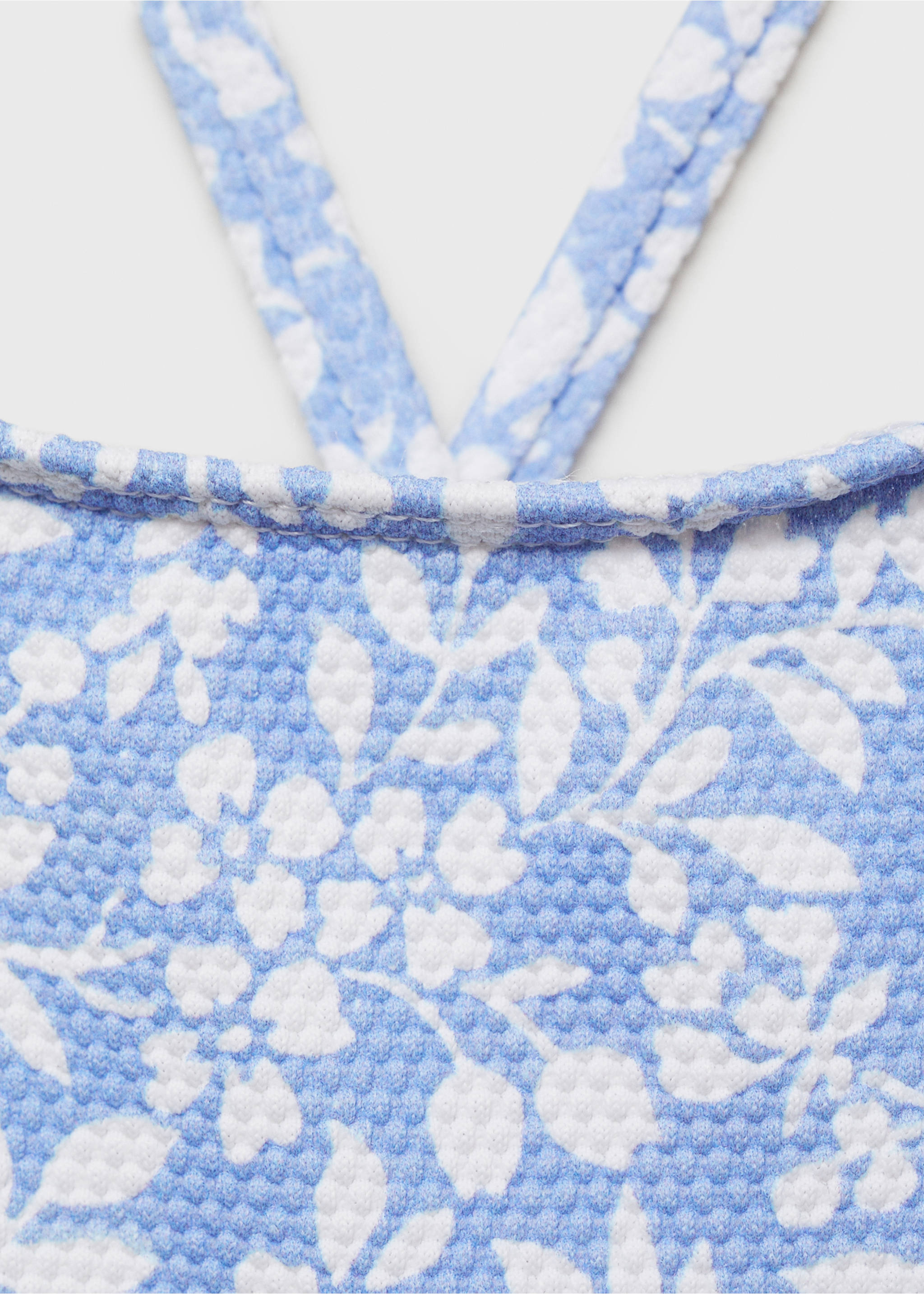 Floral print swimsuit - Details of the article 0, Sky Blue. Ref: 87015989-00.