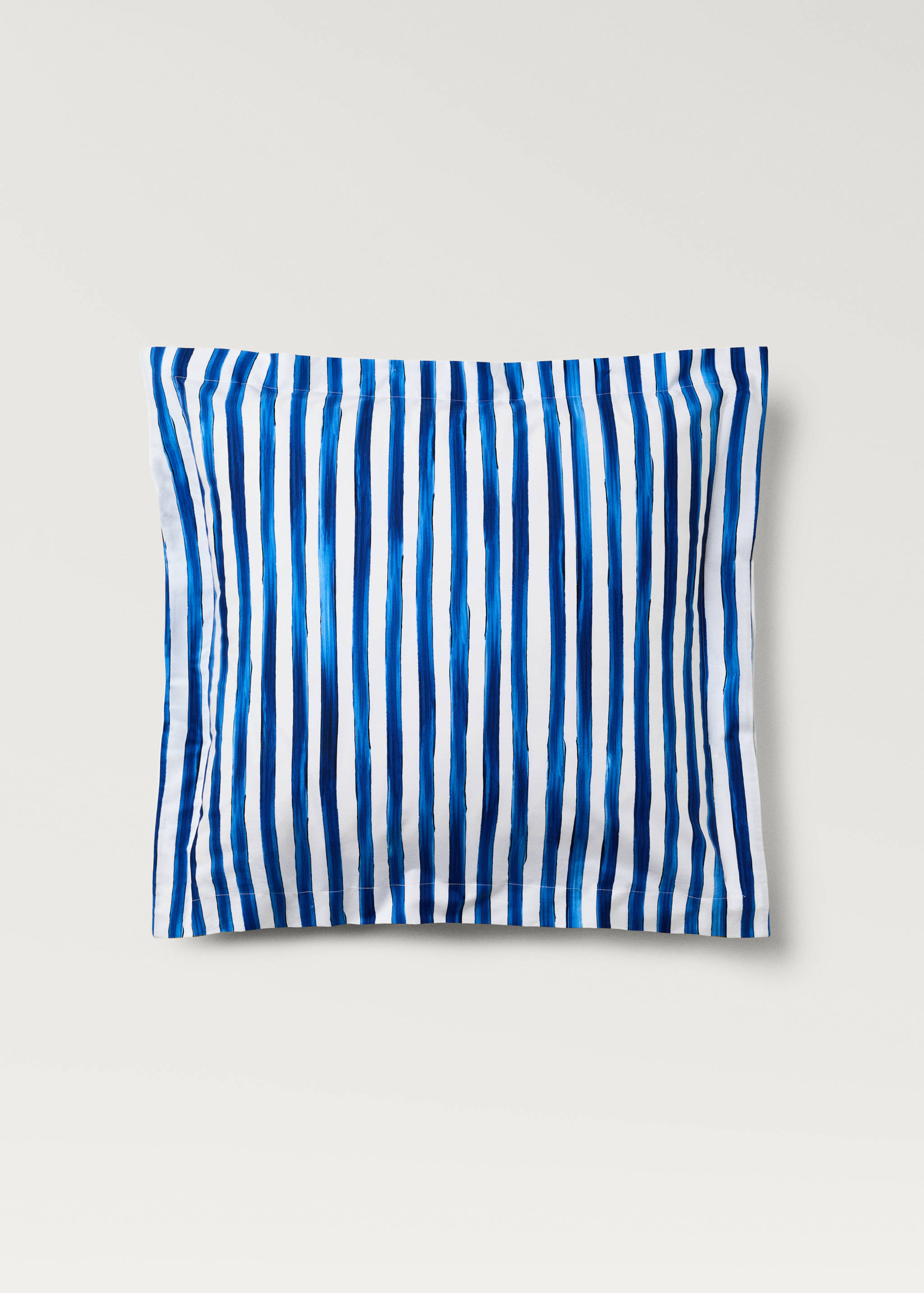 Two percale cotton watercolour-striped pillowcases 60x60 cm - Article without model