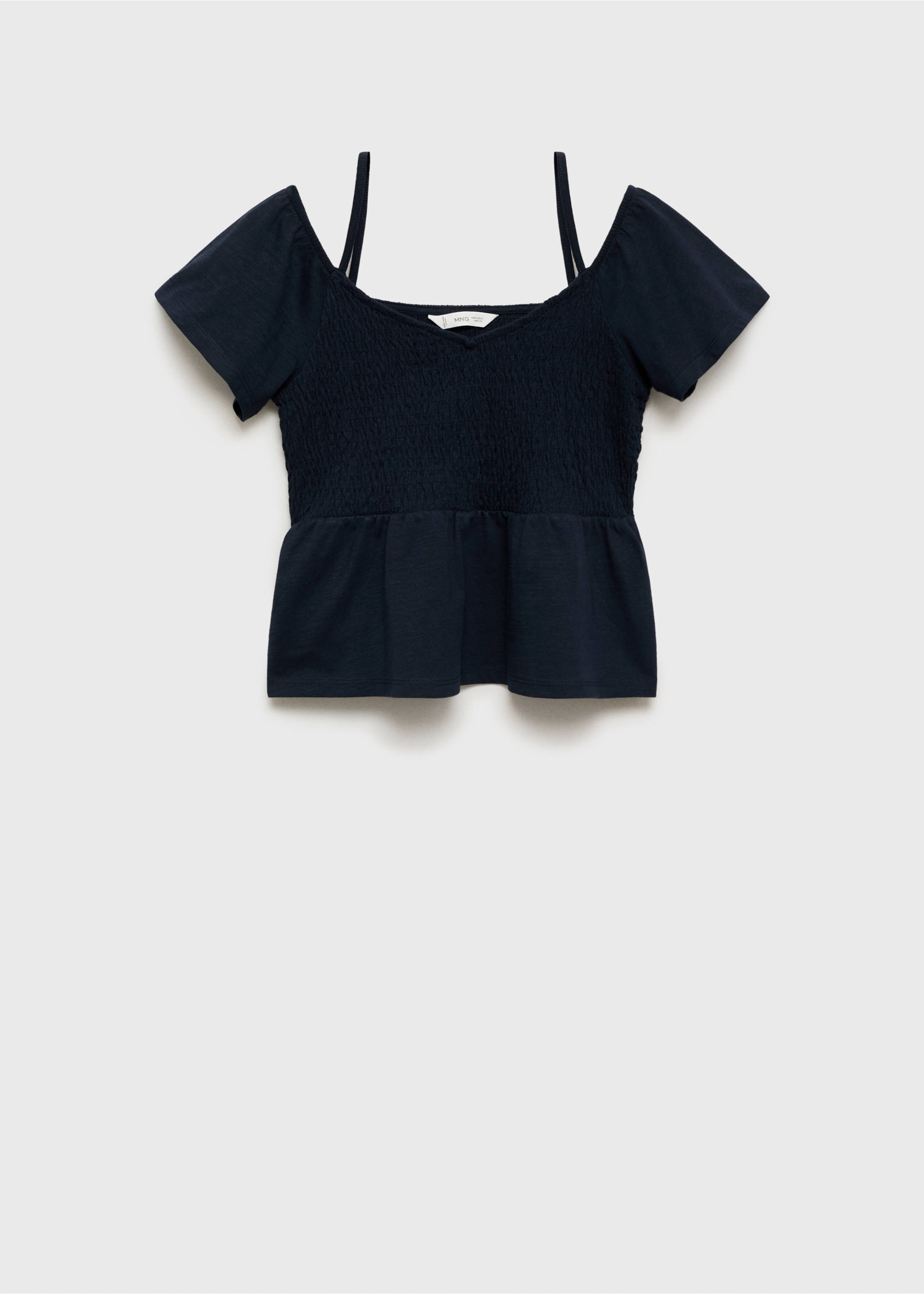 Ruffled top - Article without model, Dark Navy. Ref: 87016339-00.