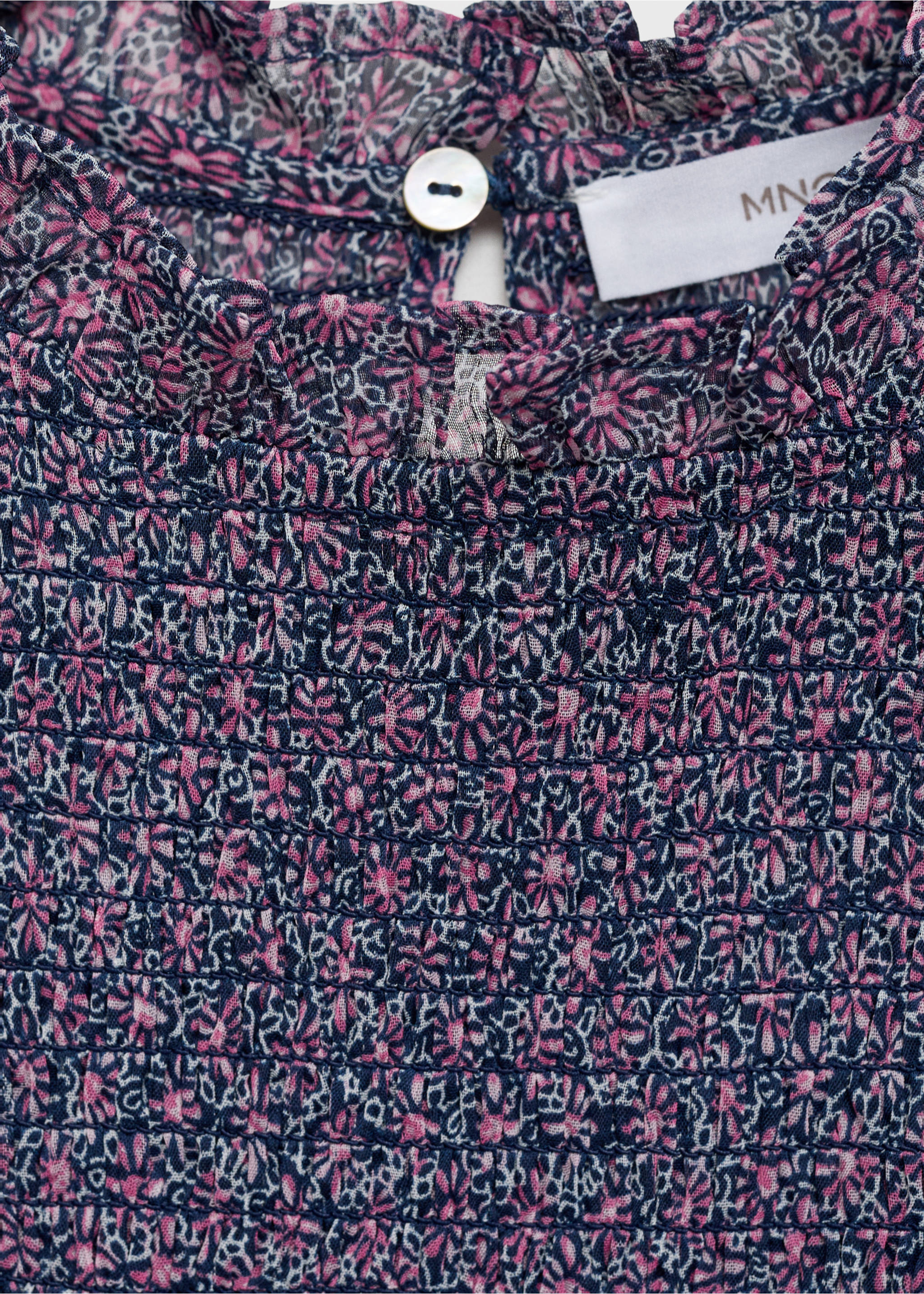 Top frunzit volant - Detall de l'article 0, Blau marí fosc. Ref: 87016343-00.