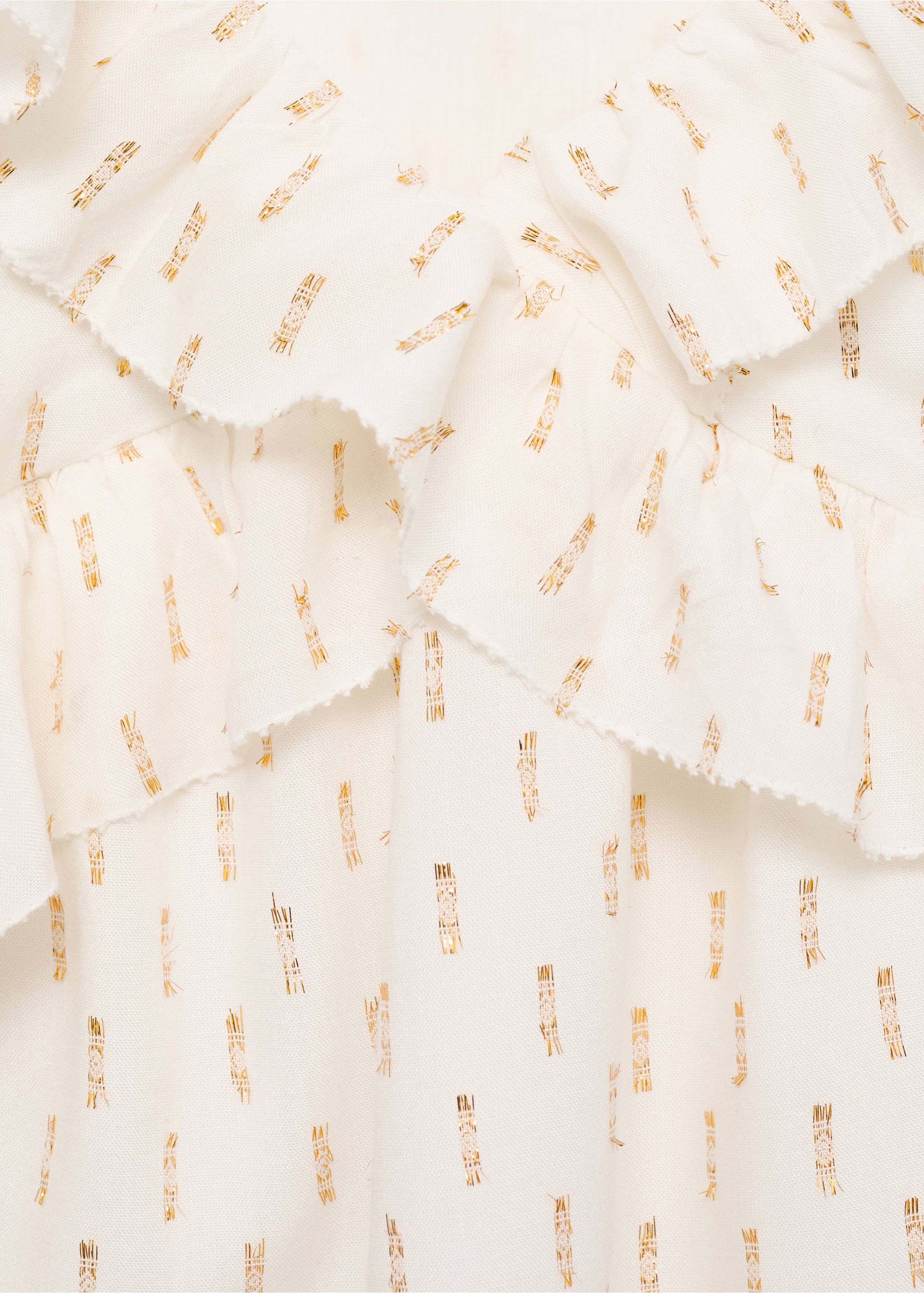 Ruffles embroidered top - Details of the article 8, Off White. Ref: 87016344-00.