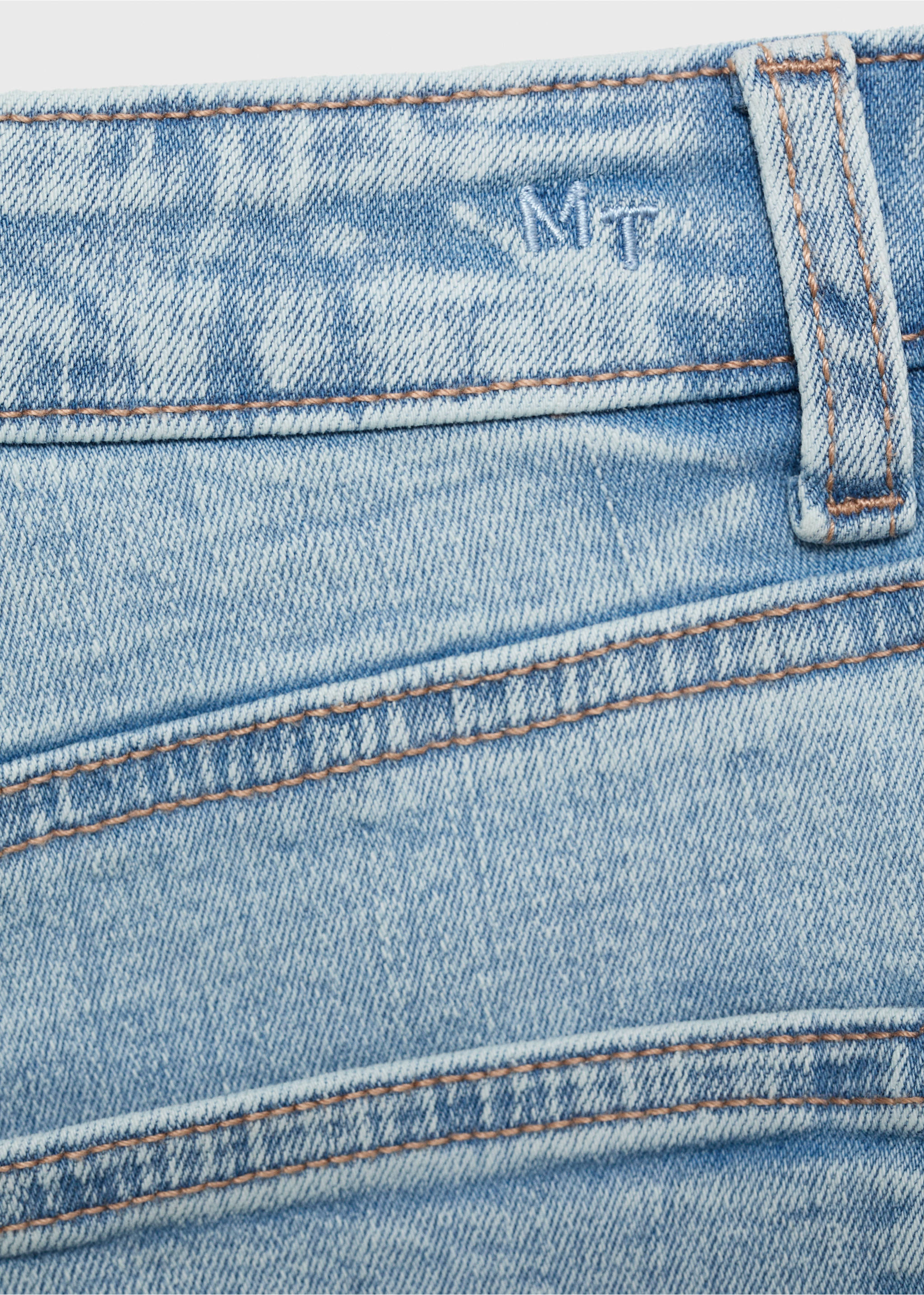Frayed low-waist shorts - Details of the article 0, Light Blue. Ref: 87016348-00.