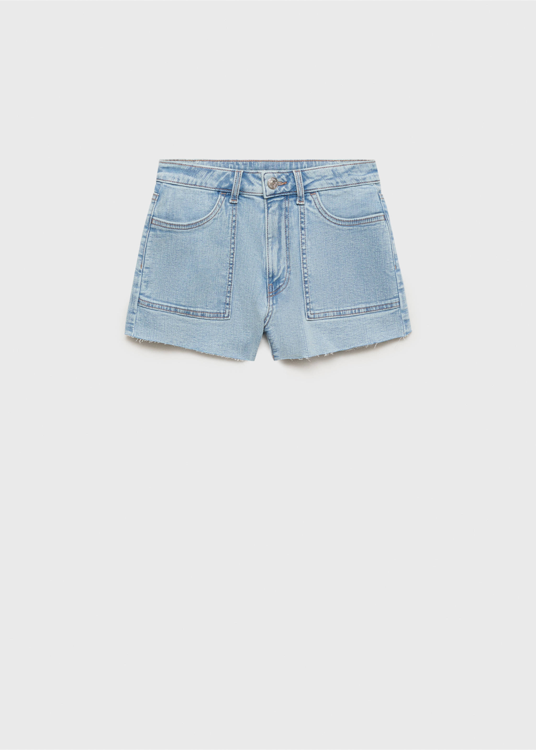 Frayed low-waist shorts - Article without model, Light Blue. Ref: 87016348-00.