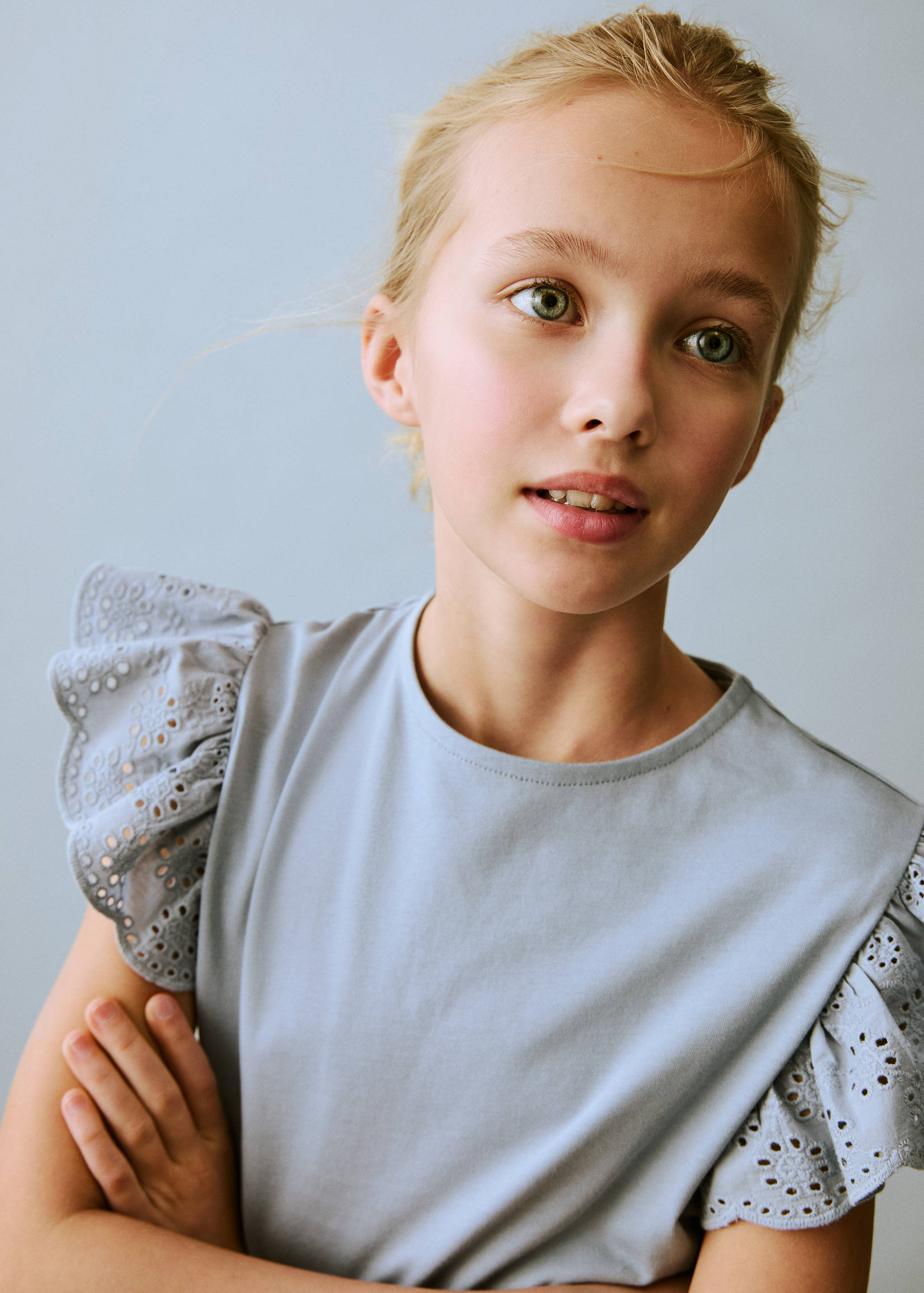 Frills embroidered t-shirt - Details of the article 1