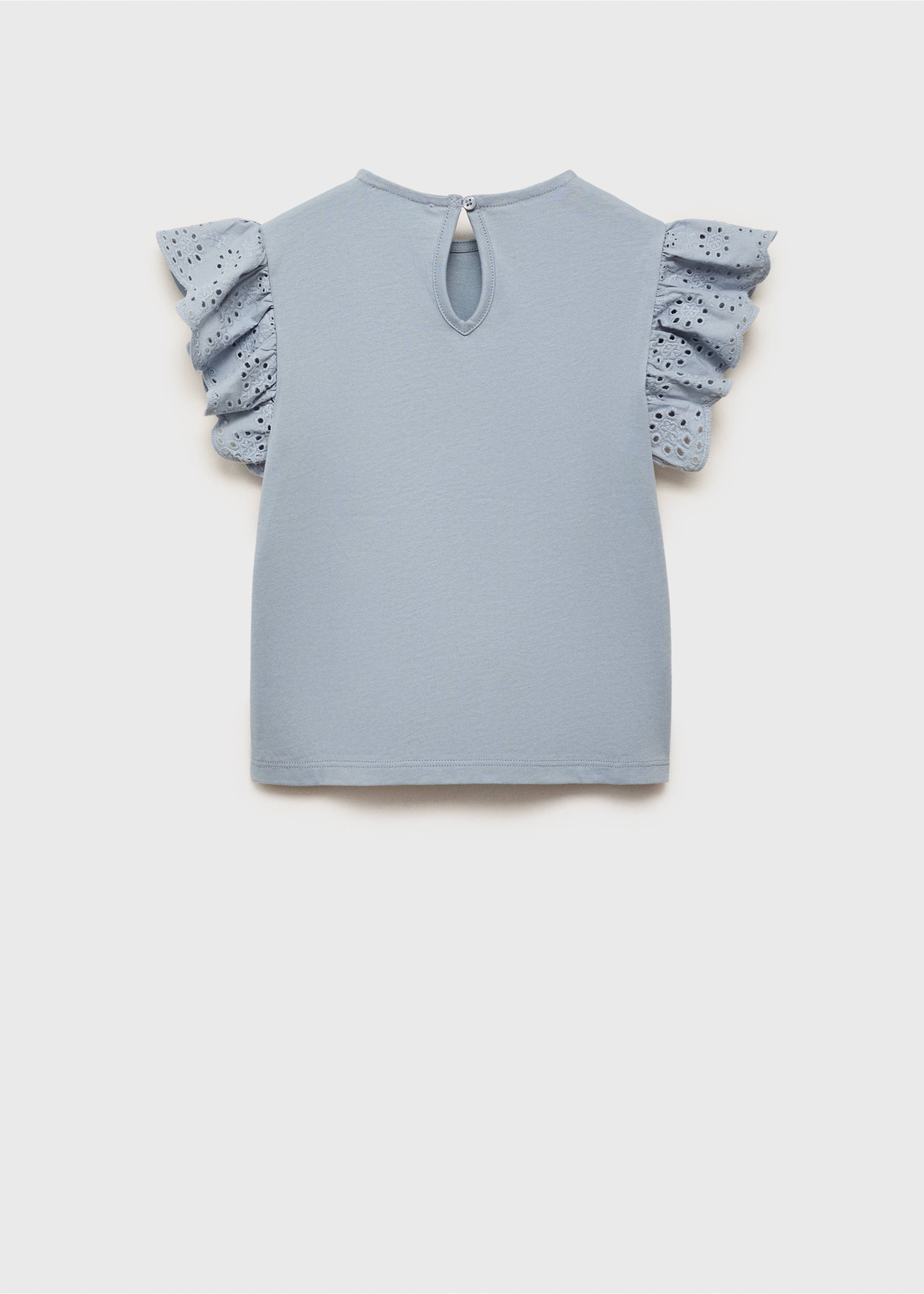 Frills embroidered t-shirt - Reverse of the article, Sky Blue. Ref: 87016356-00.