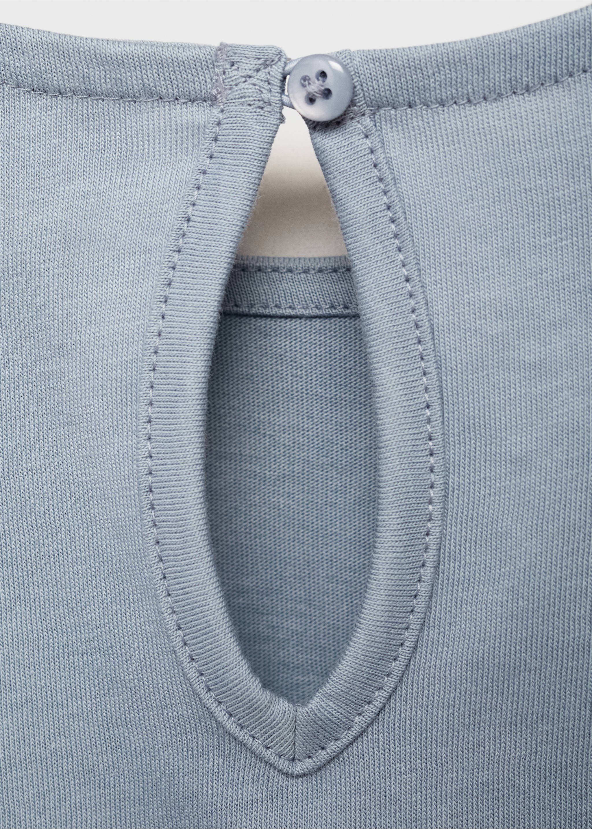 Frills embroidered t-shirt - Details of the article 0, Sky Blue. Ref: 87016356-00.