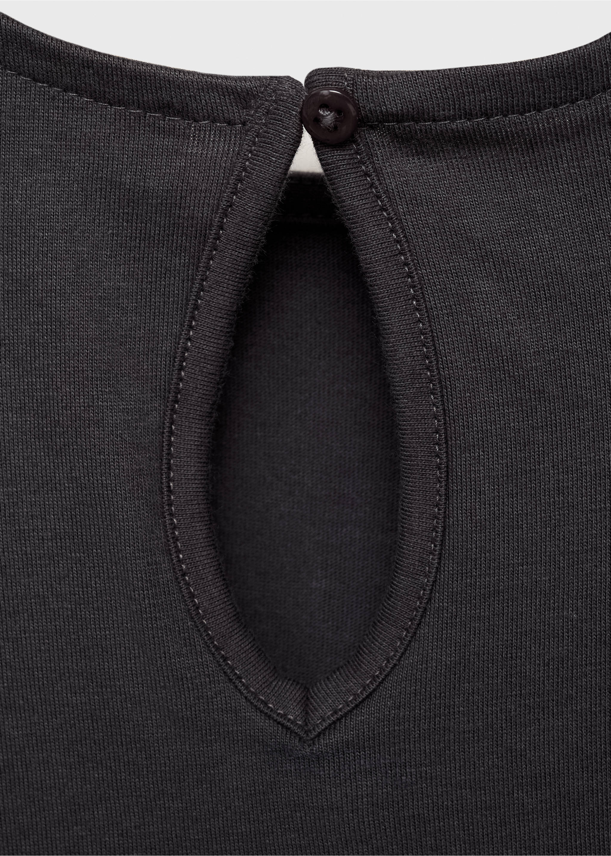 Frills embroidered t-shirt - Details of the article 0, Charcoal. Ref: 87016356-00.
