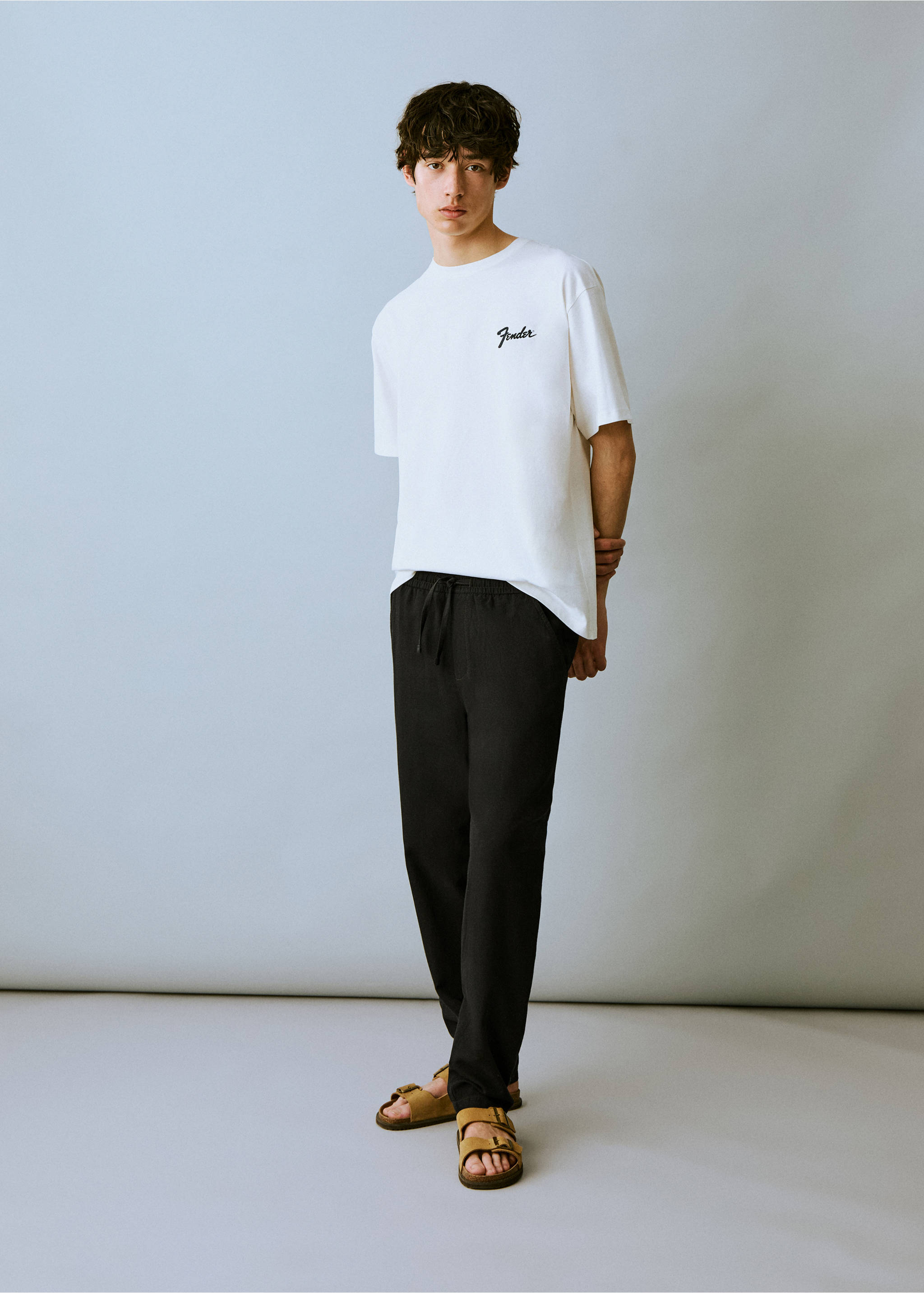 Linen jogger trousers - General plane, Black. Ref: 87016358-00.