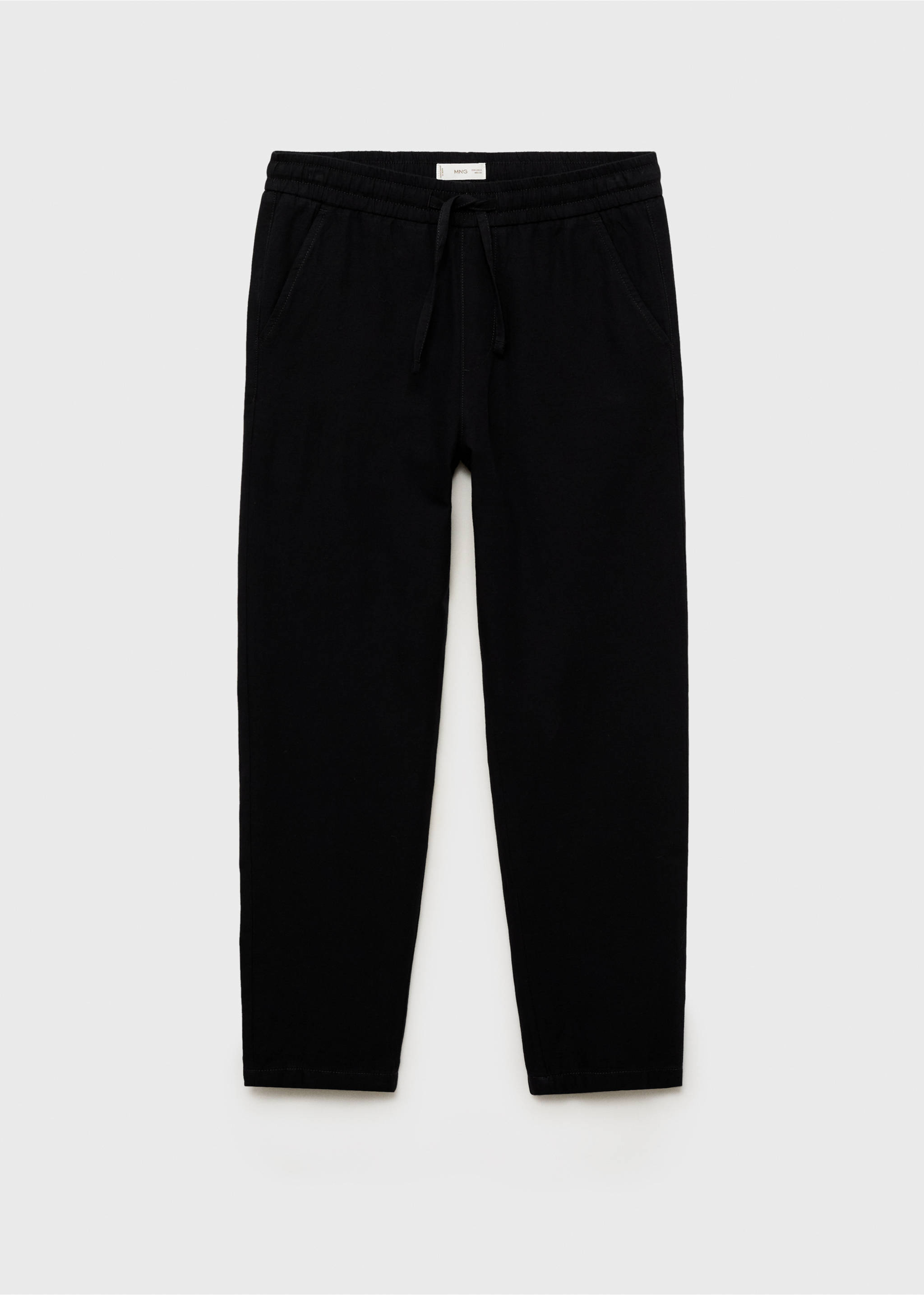 Linen jogger trousers - Article without model, Black. Ref: 87016358-00.