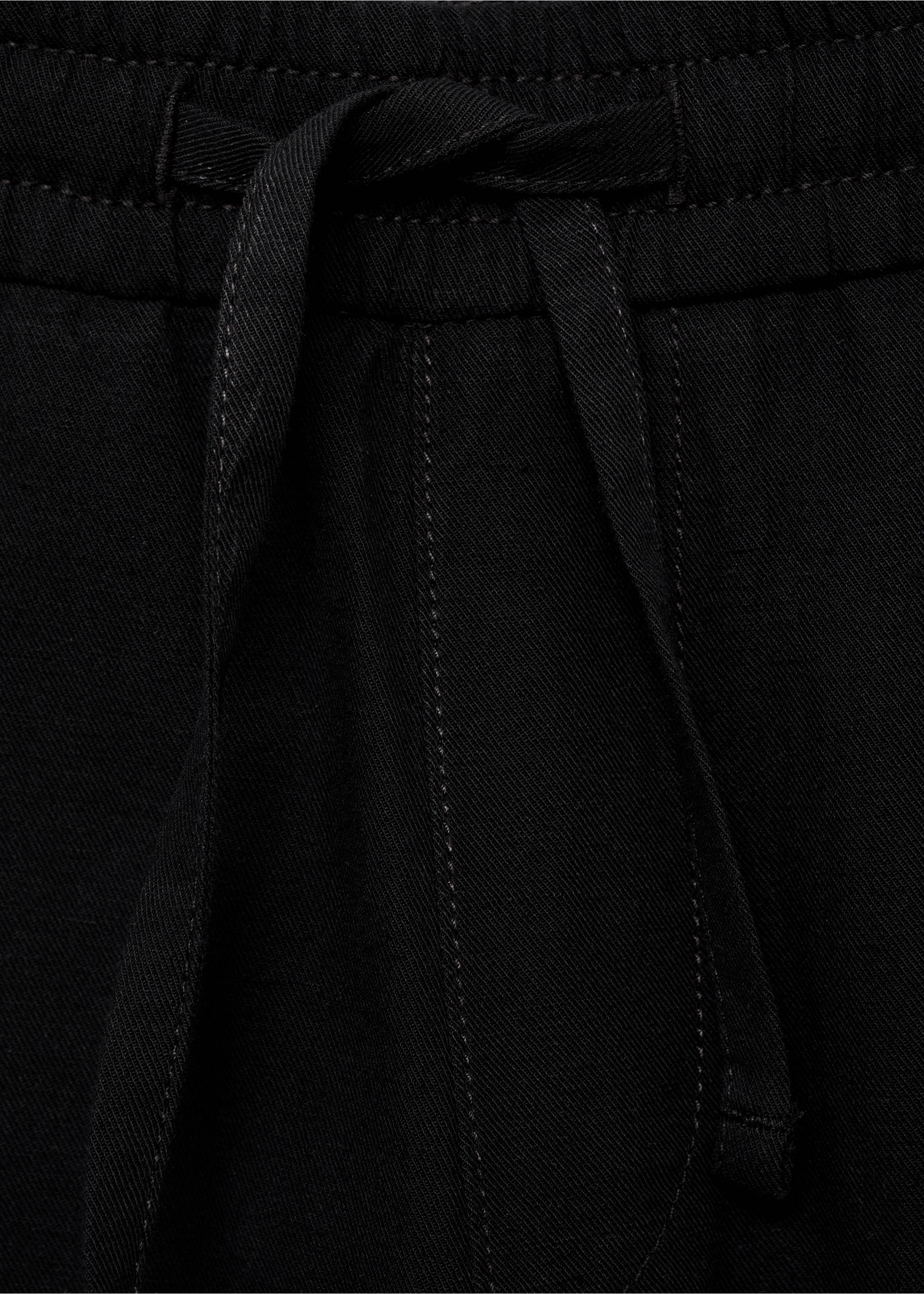 Linen jogger trousers - Details of the article 8, Black. Ref: 87016358-00.