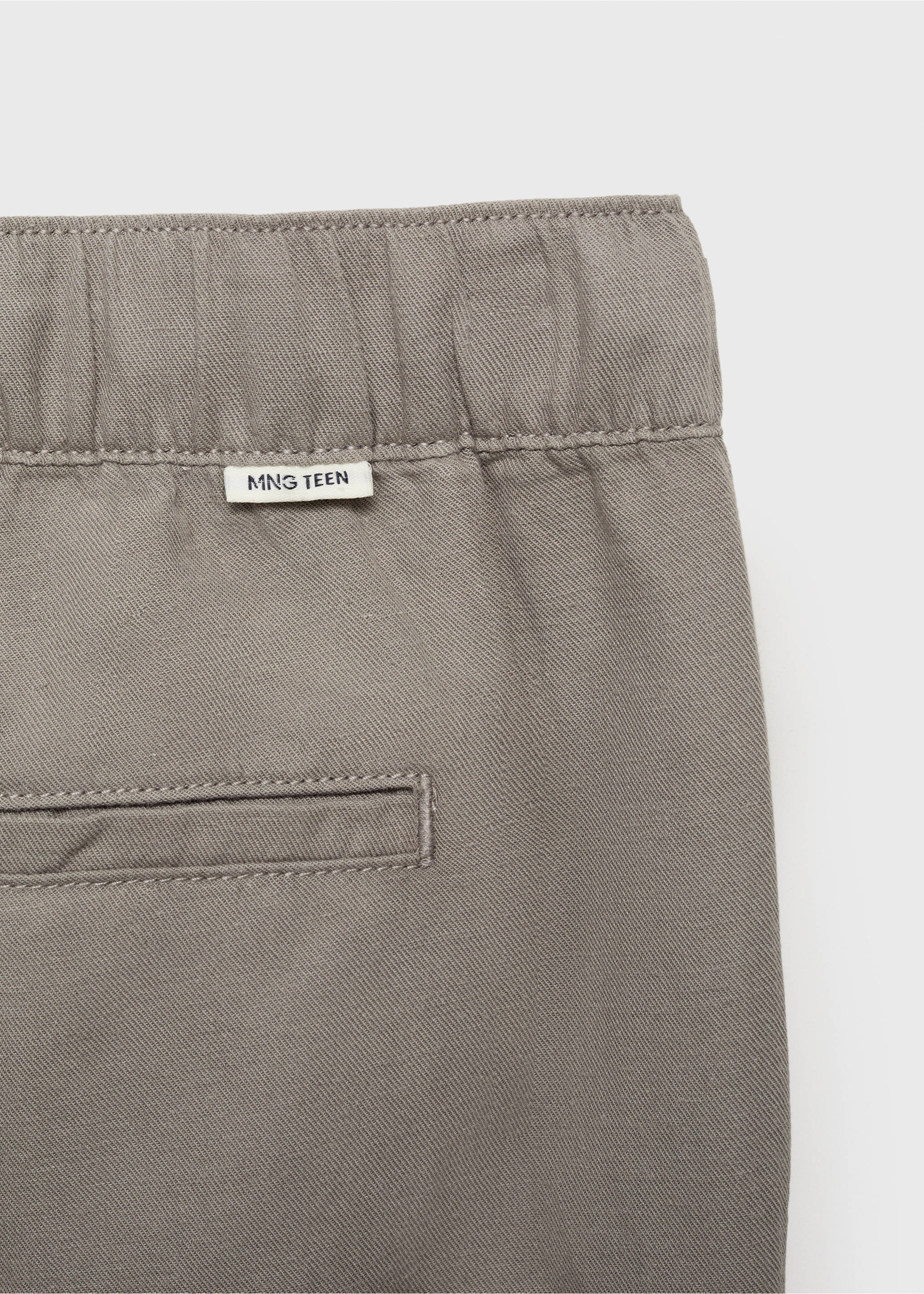 Pantalon jogging lin coton - Détail de l'article 0, Kaki. Ref: 87016360-00.