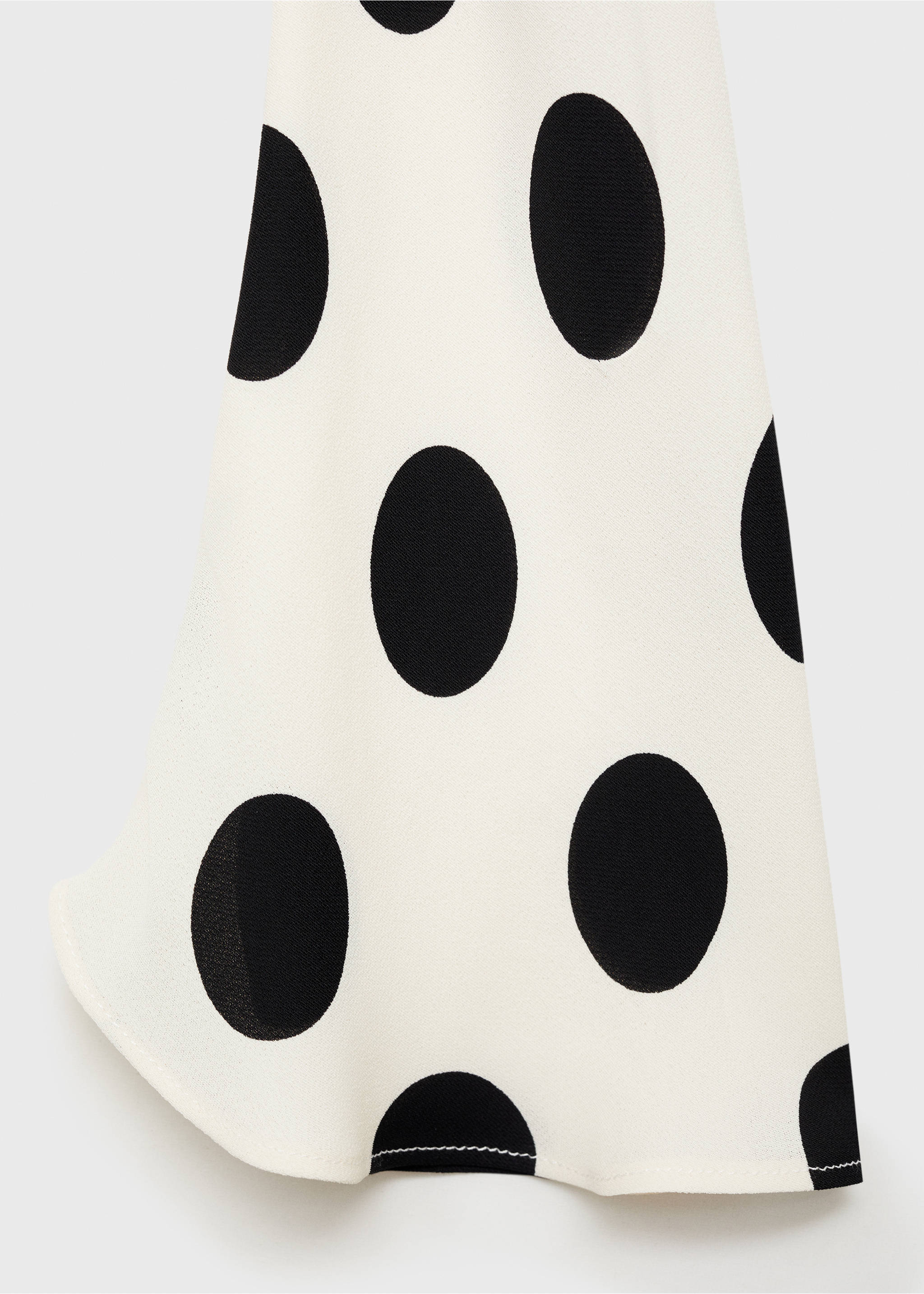 Flared sleeve polka-dot dress - Details of the article 8, Ecru. Ref: 87016362-00.