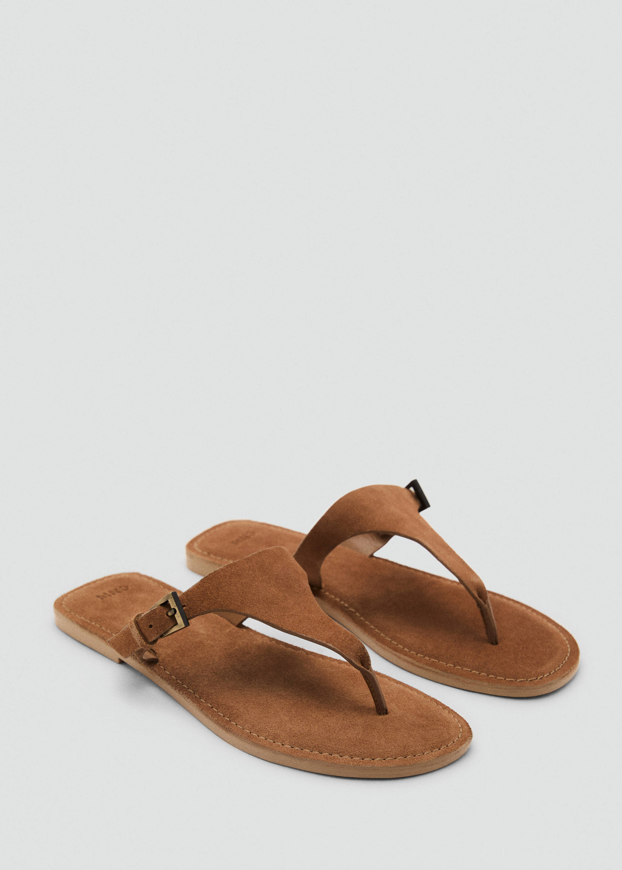 Buckle leather sandals - Medium plane