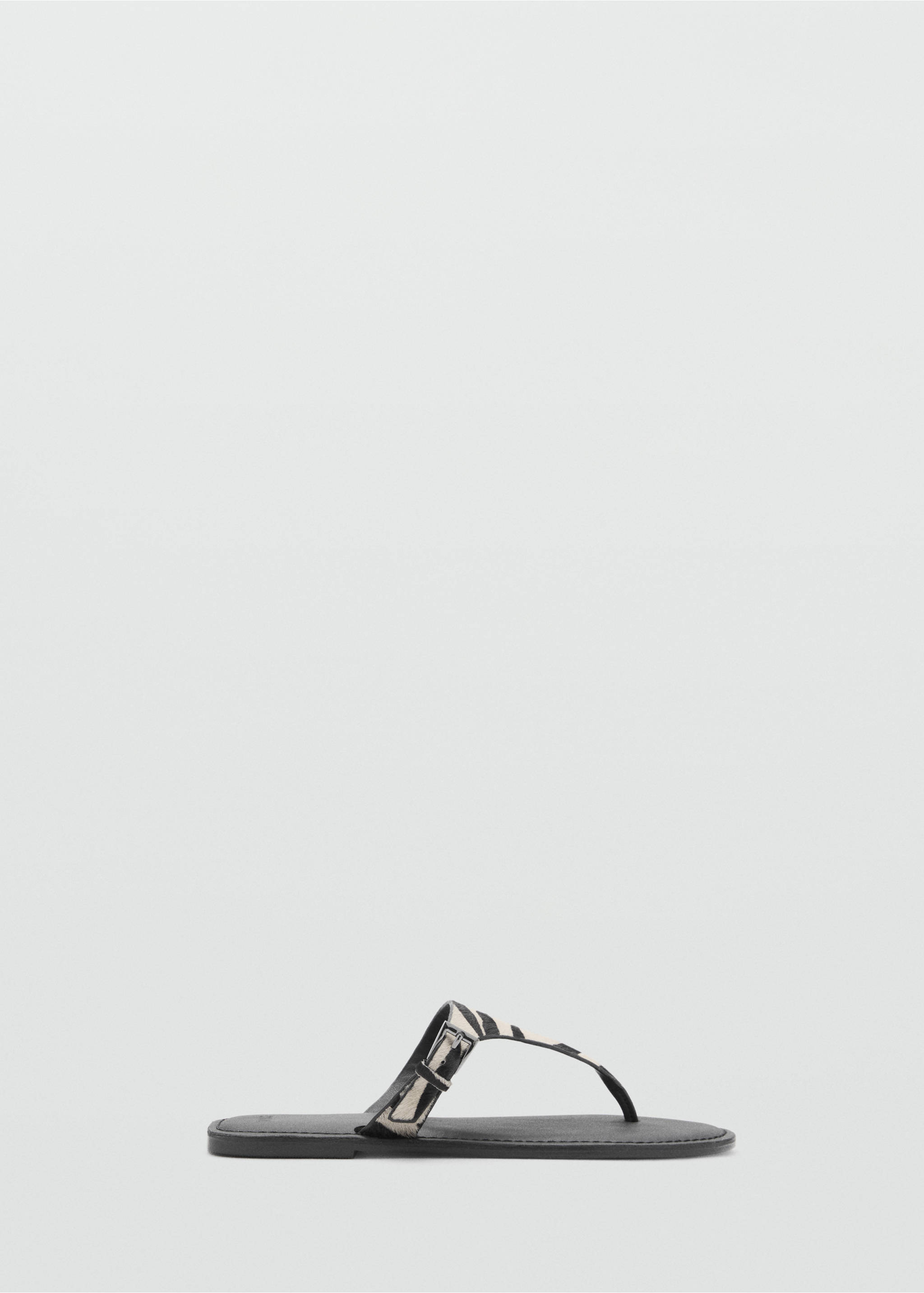 Animal-print leather sandals - Article without model, Black. Ref: 87016366-00.