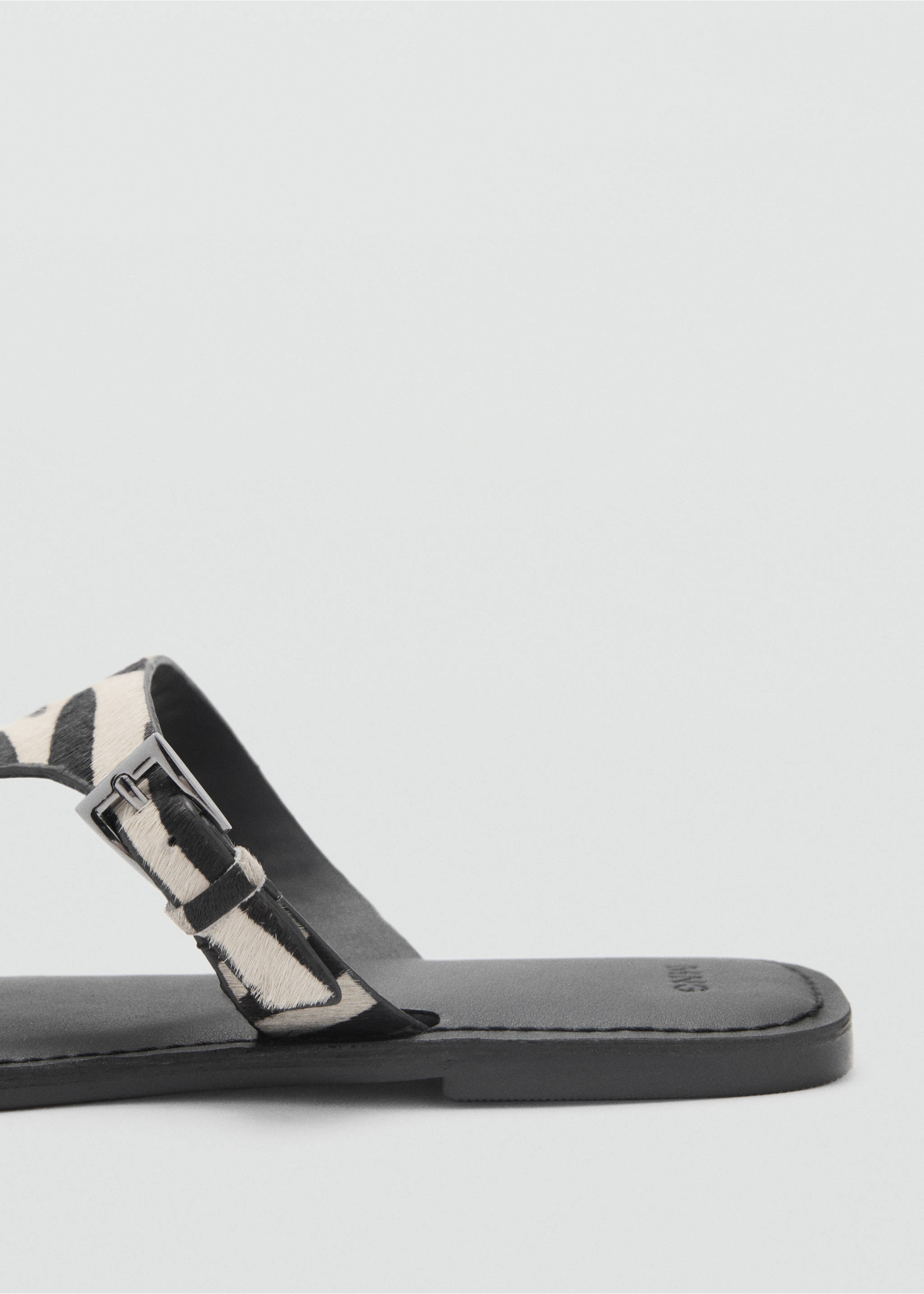 Animal-print leather sandals - Details of the article 1, Black. Ref: 87016366-00.