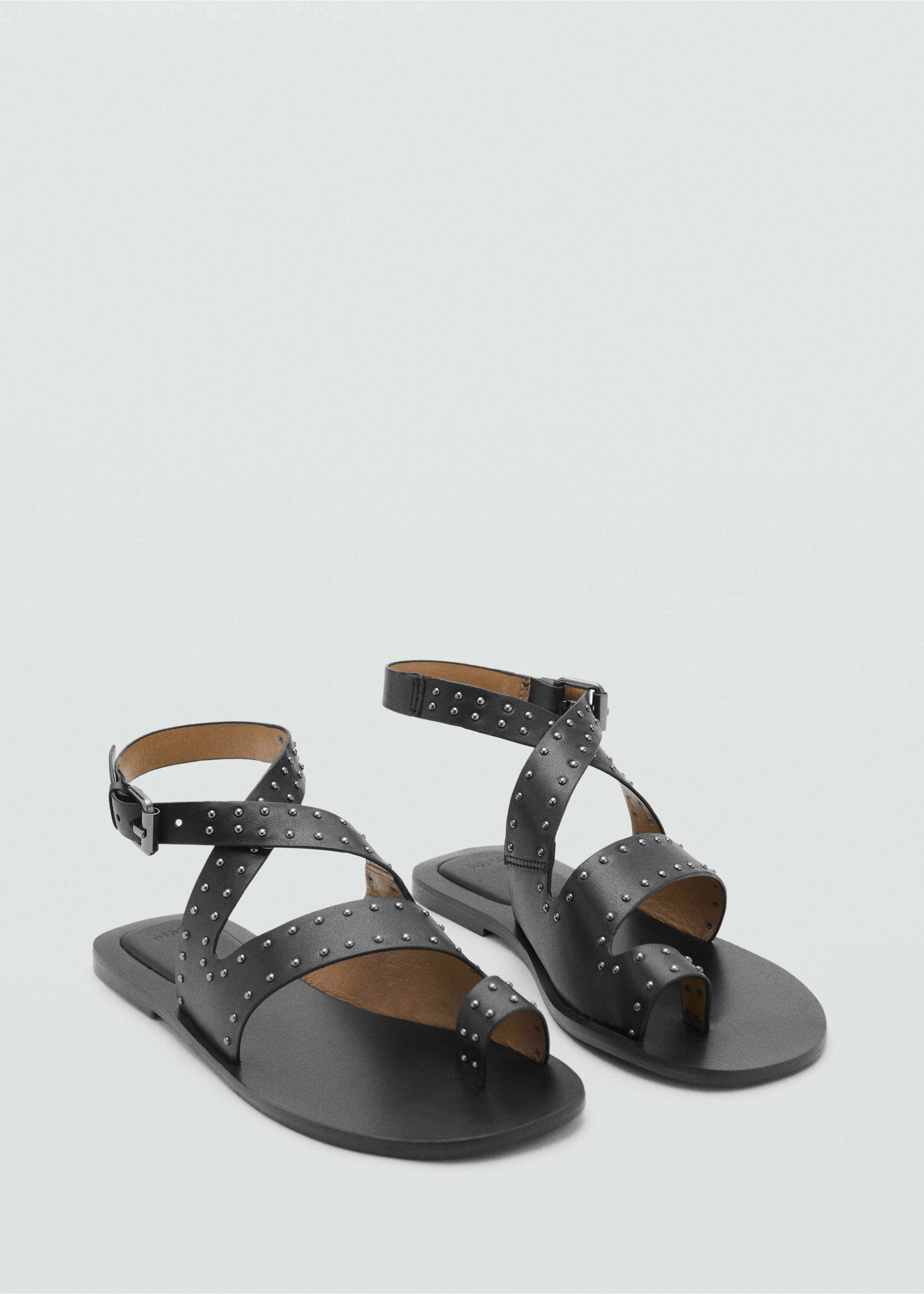 Sandàlies tatxons - Pla mig, Negre. Ref: 87016367-00.