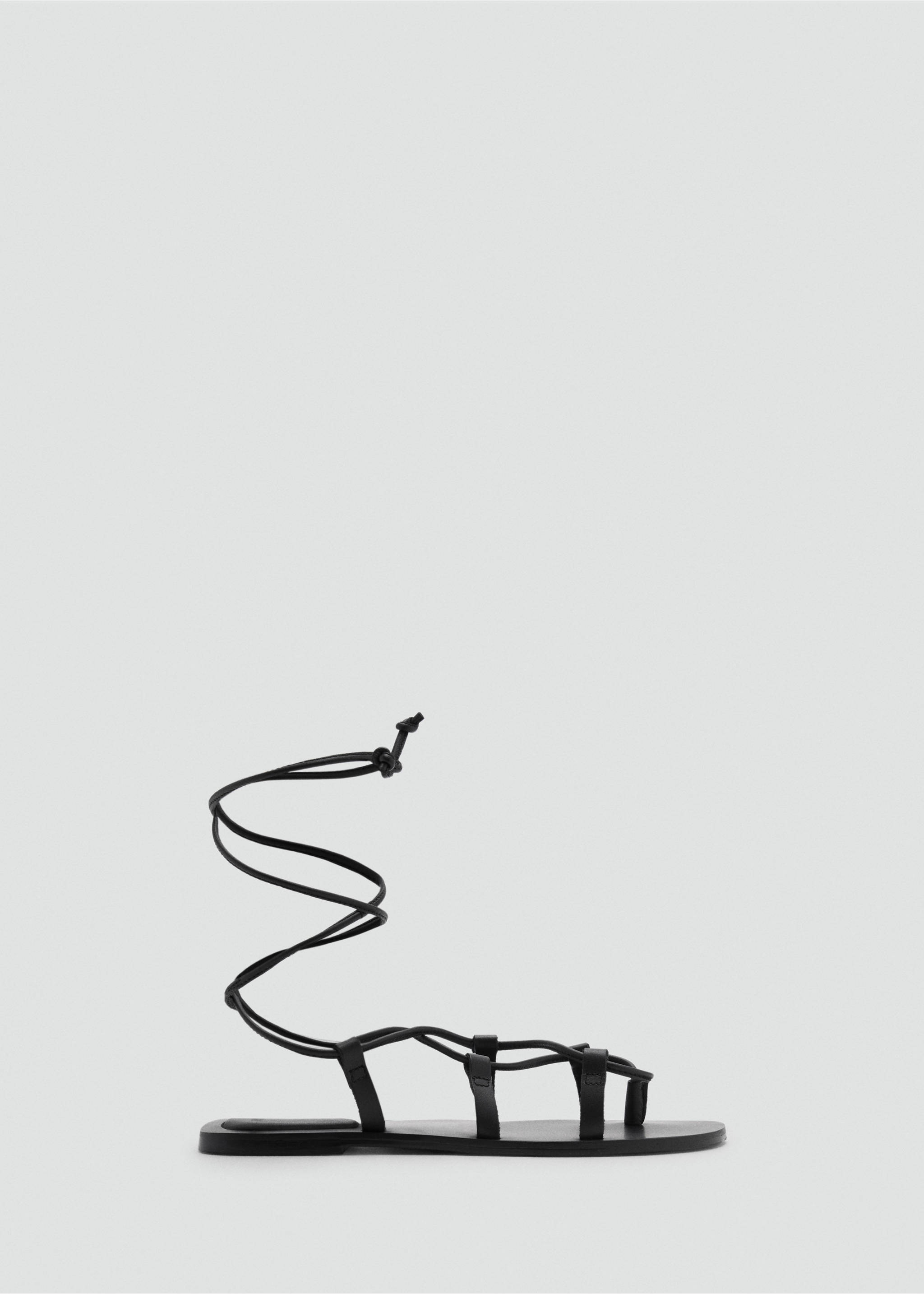 Sandales à lanières cuir - Article sans modèle, Noir. Ref: 87016369-00.