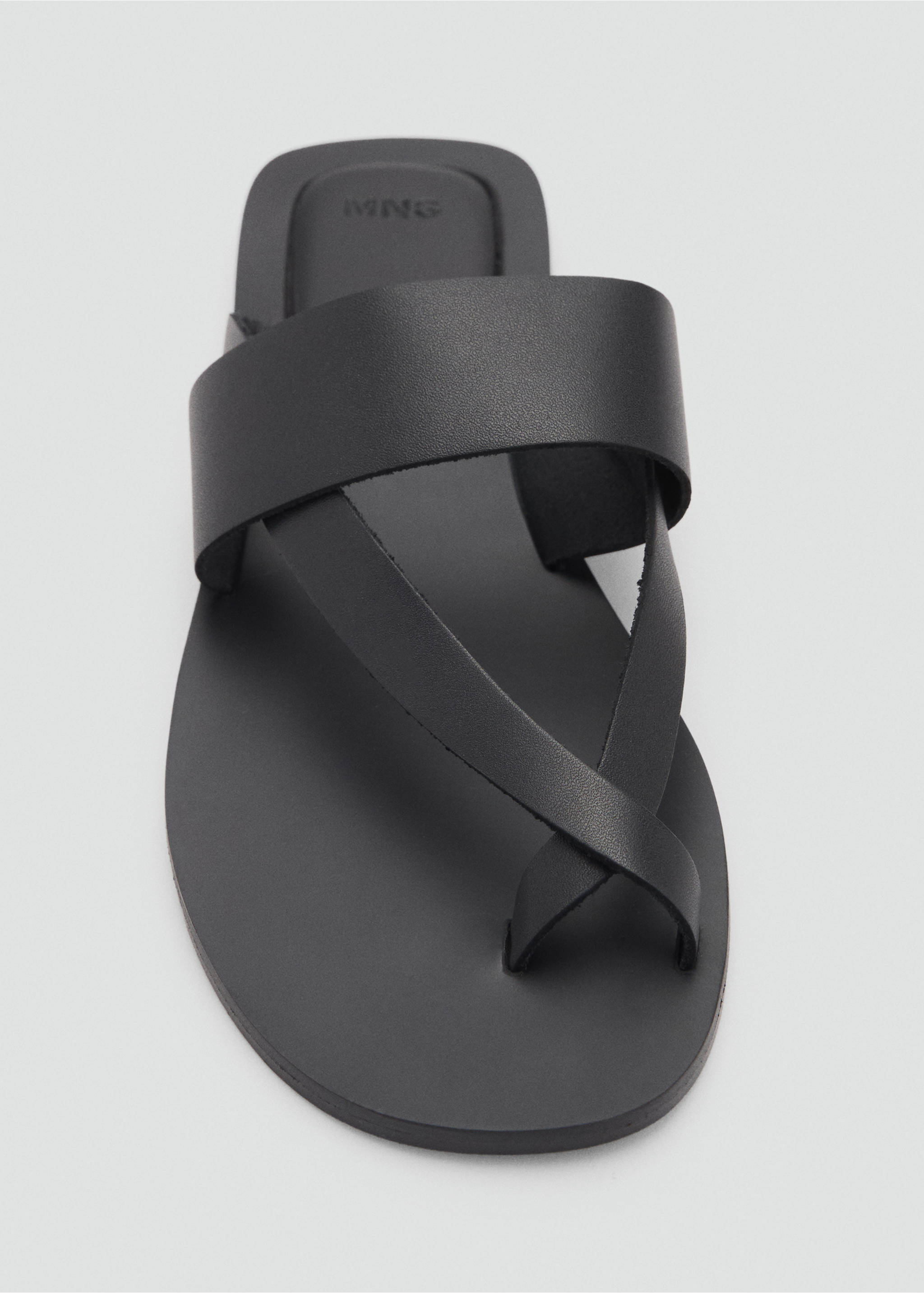 Leder-Riemensandale - Detail des Artikels 1, Schwarz. Ref: 87016370-00.