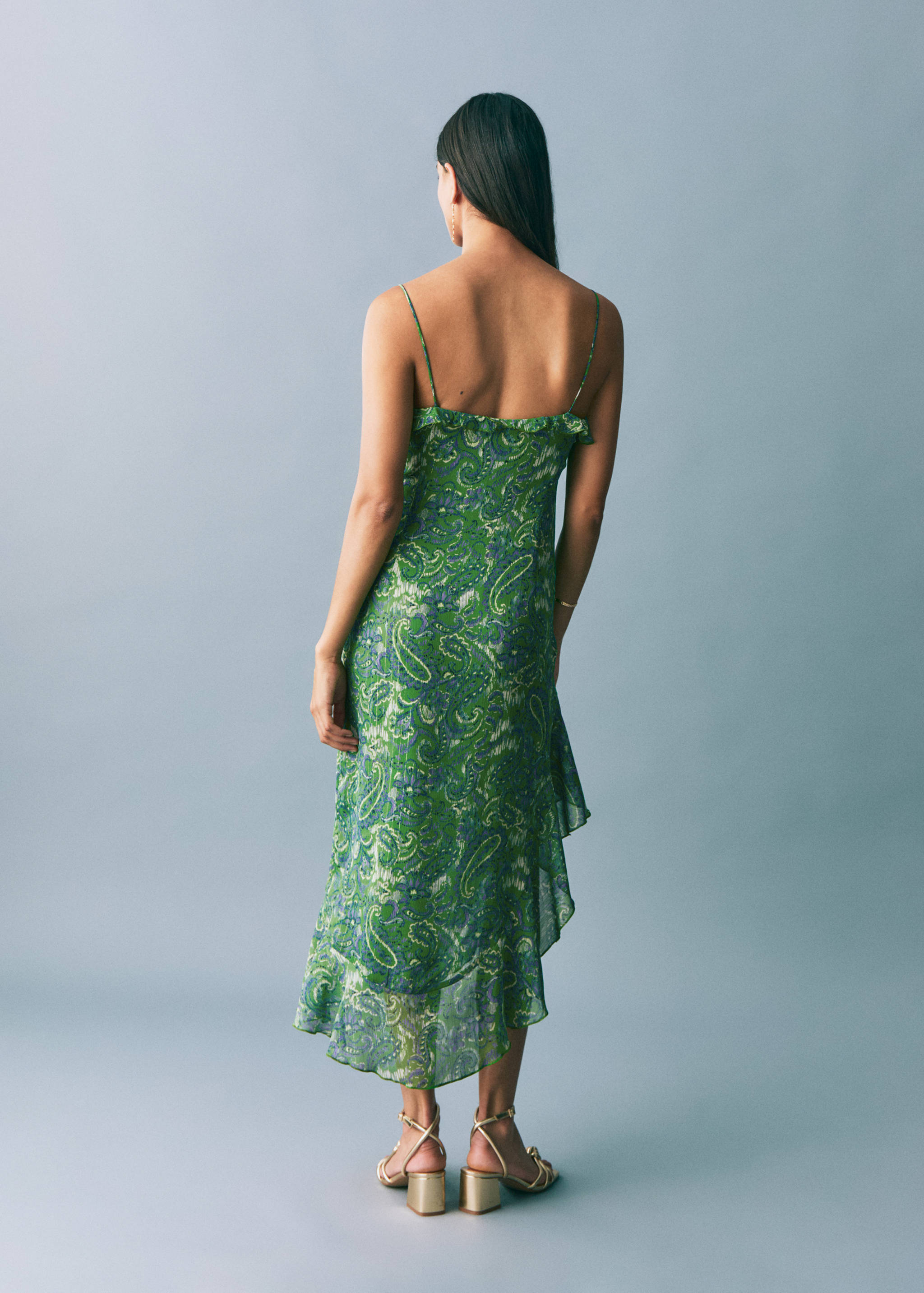 Ruffled printed dress - Reverse of the article