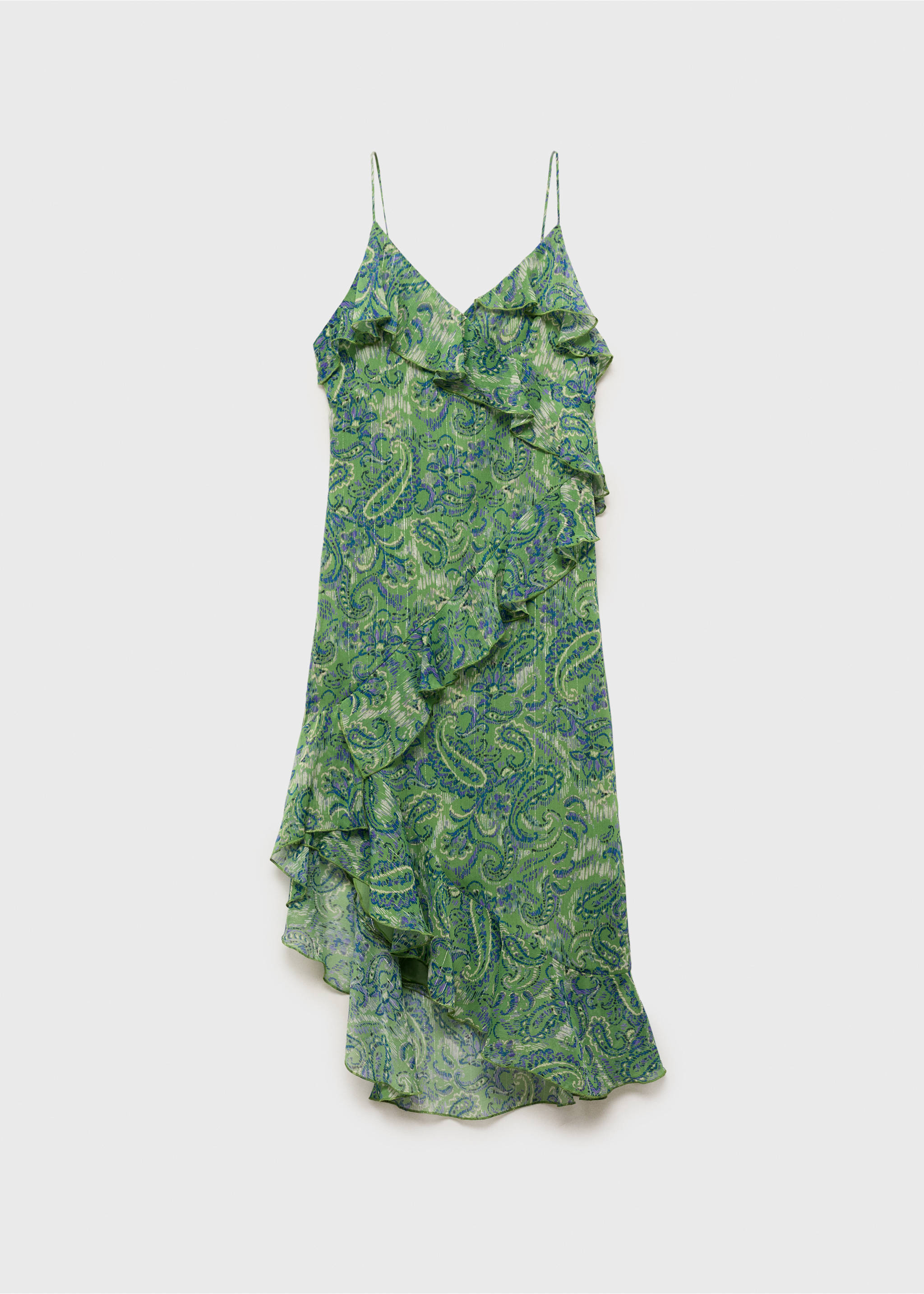Haljina s printom i volanima - Artikl bez modela, Zelena. Ref: 87016373-00.