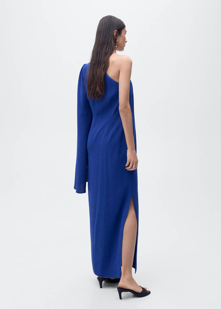 mango long blue dress Mango Blue Fringe Dress by Mango