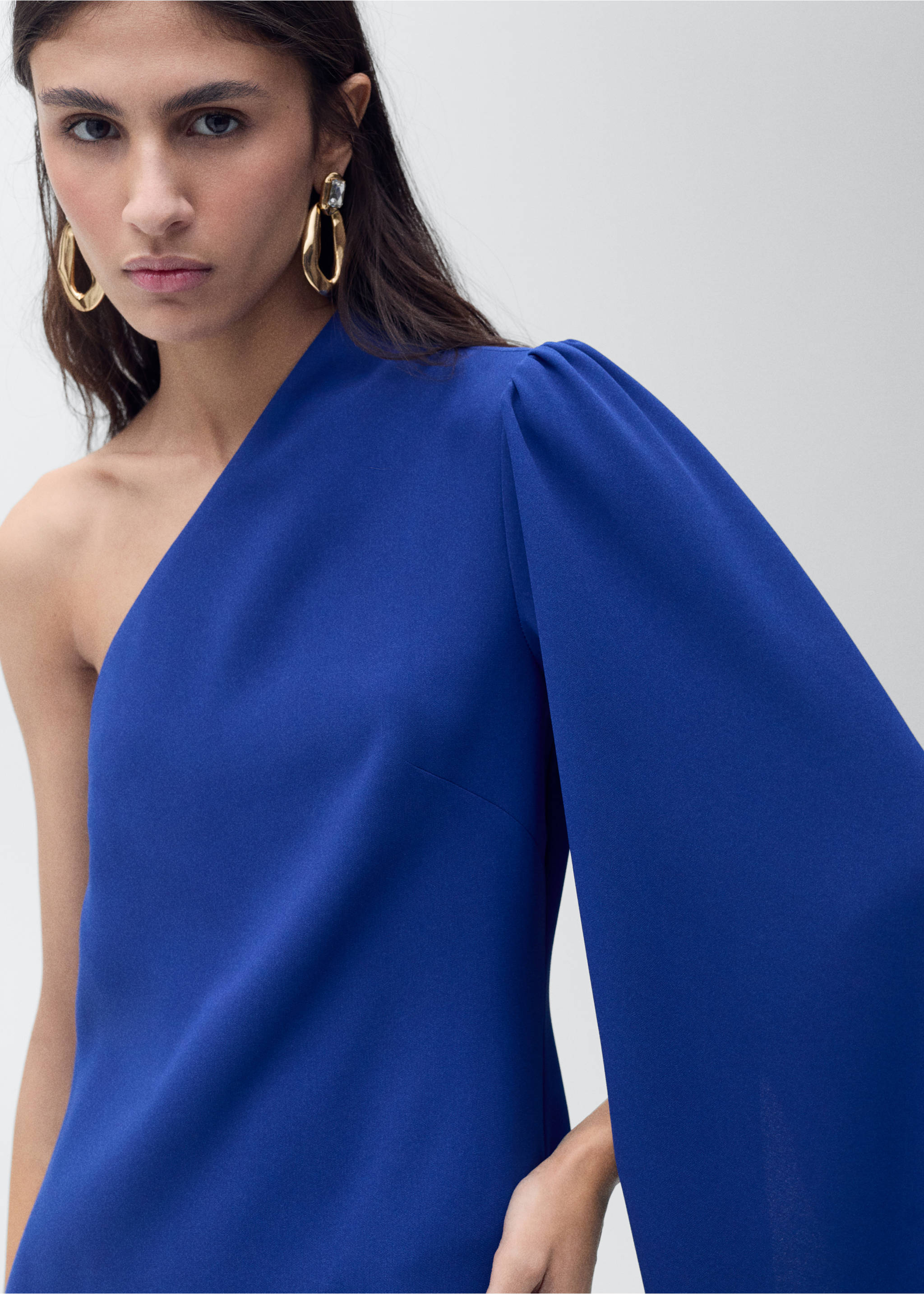 Vestito lungo maniche scampanate - Dettaglio dell'articolo 1, Blu. Ref: 87016376-00.