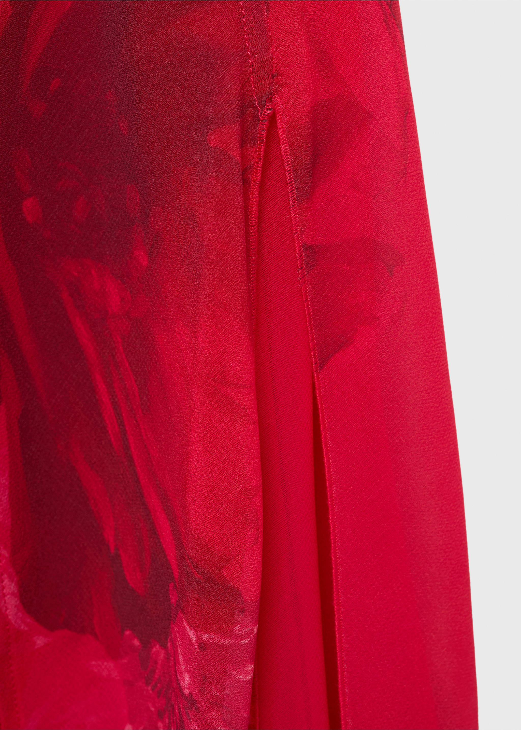 Vestido asimétrico floral - Detalle del artículo 0, Rojo. Ref: 87016378-00.