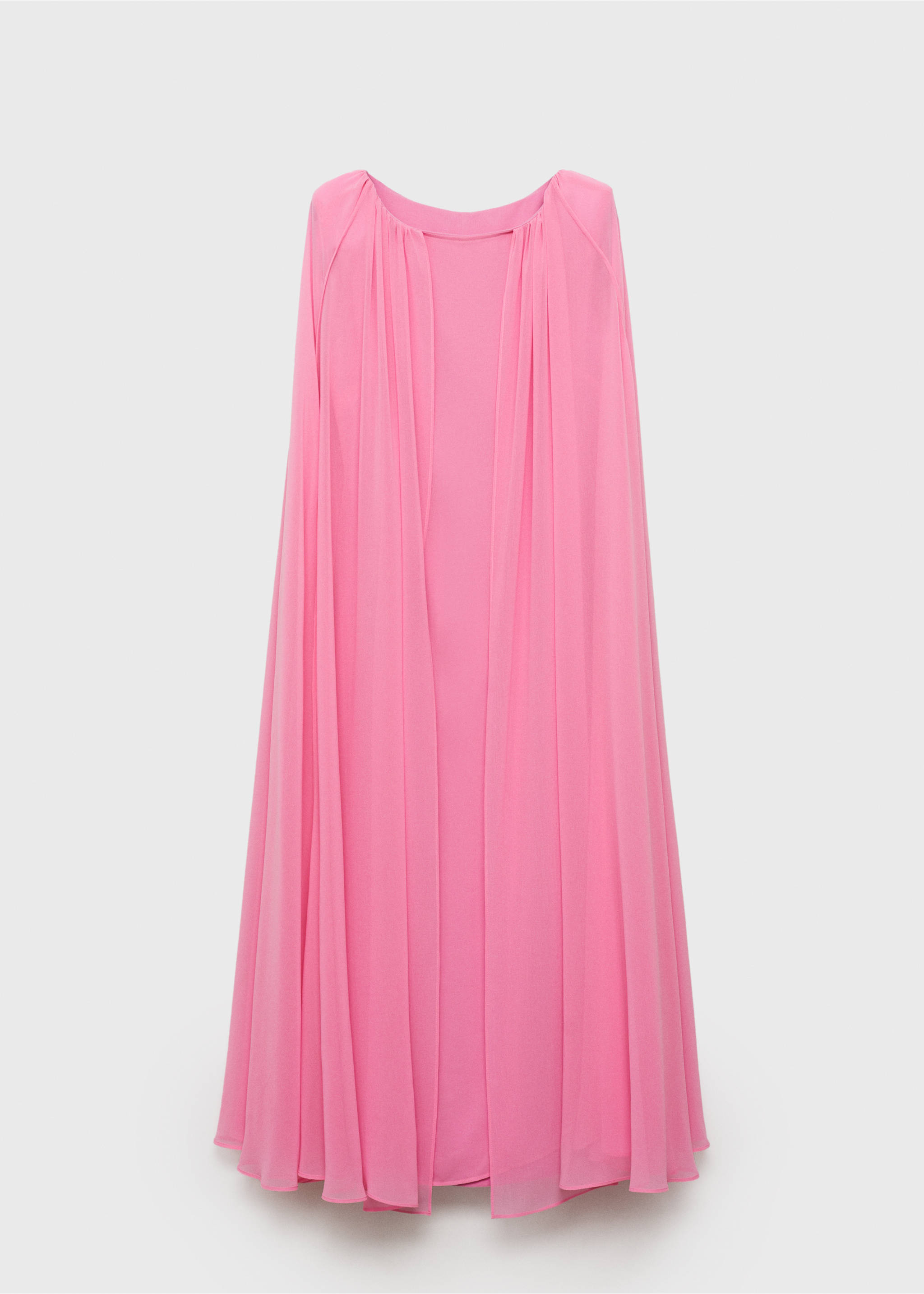 Long flared cape dress - Article without model, Fuchsia. Ref: 87016380-00.