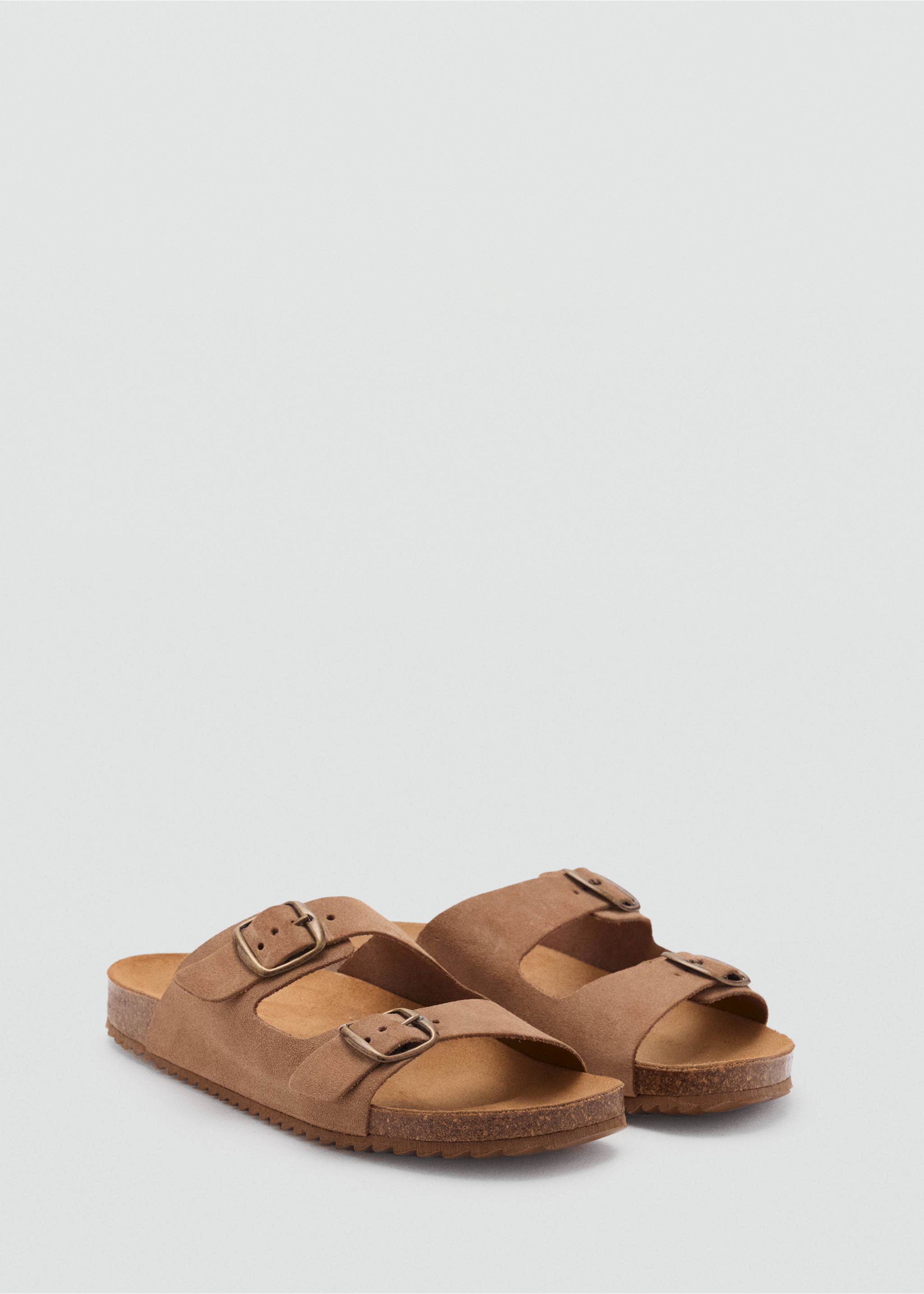 Buckles leather sandal - Medium plane, Medium Brown. Ref: 87016382-00.