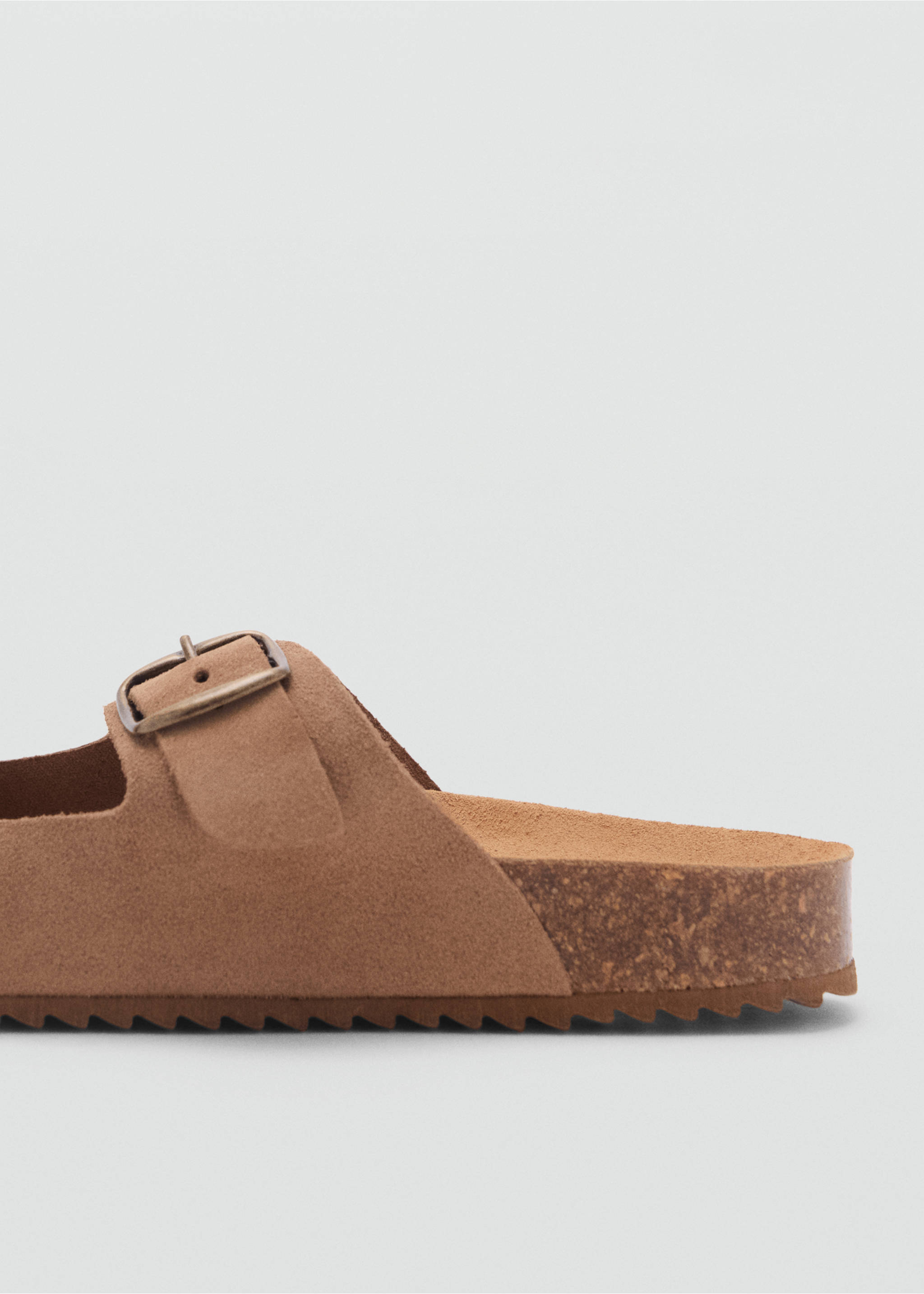 Buckles leather sandal - Details of the article 1, Medium Brown. Ref: 87016382-00.